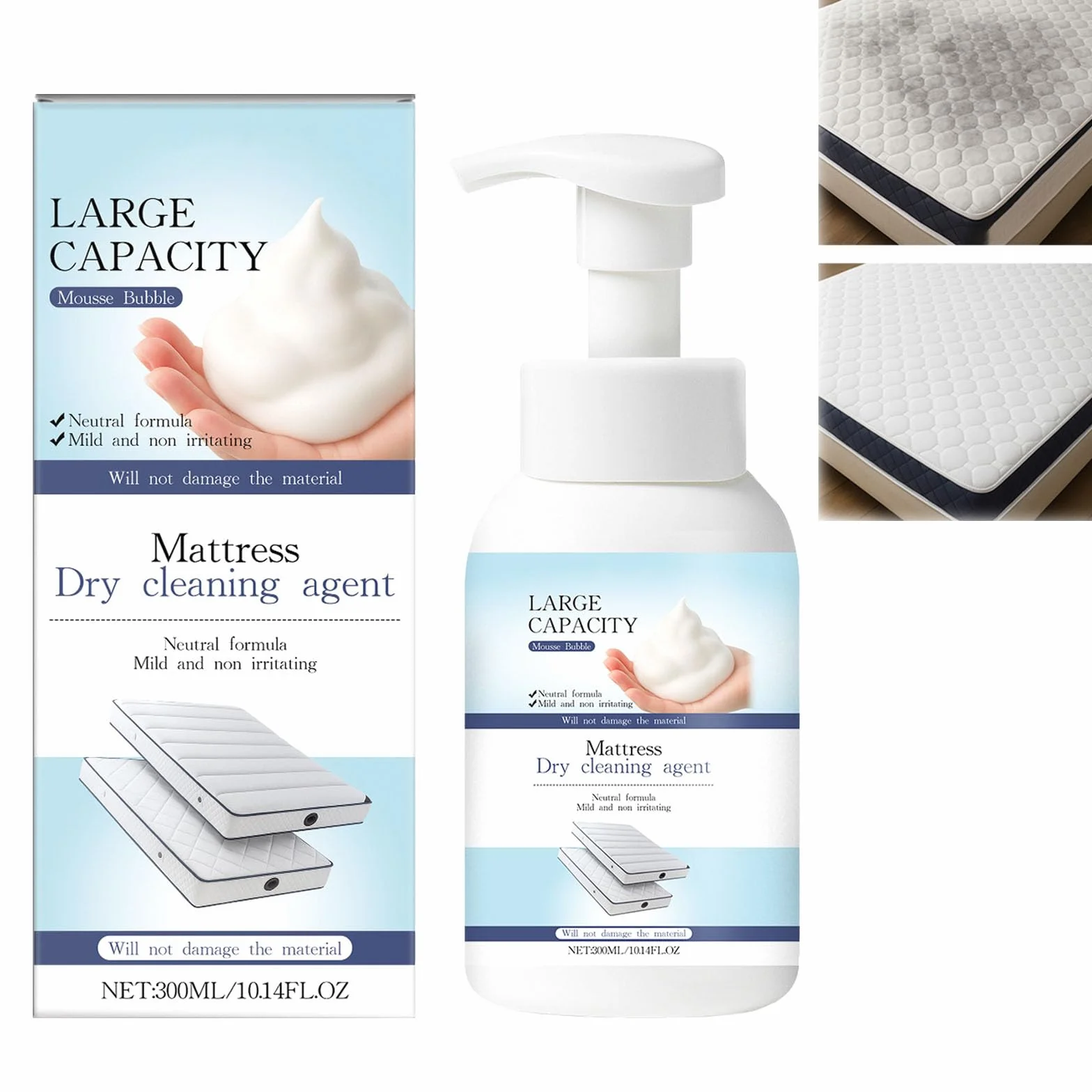 Nettoyant puissant pour matelas, détachant pour tapis, détachant pour matelas, nettoyant pour sièges auto, détachant pour vêtements, mousse sans gommage pour lits, canapés et fauteuils (1)