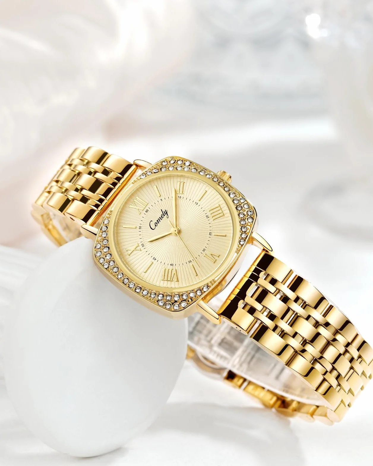 CIVO Montre Femme Doré Argent Étanche Bracelet Acier Inoxydable Analogique Lumineux Calendrier Cadeau Dames