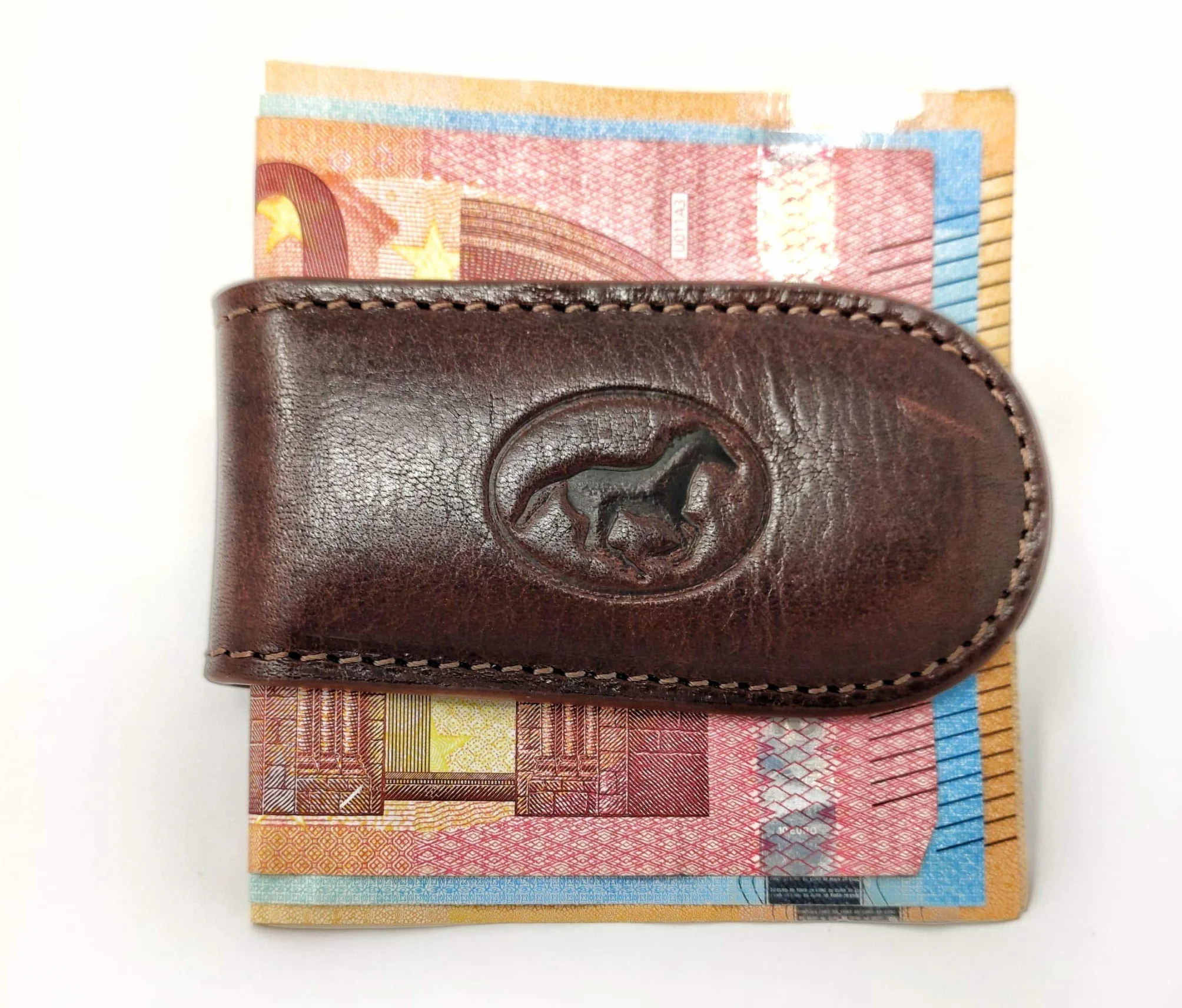 Mauro Pelletteria Porte-Billets Homme Cuir Magnétique Double Couture Fabriqué Italie Noir