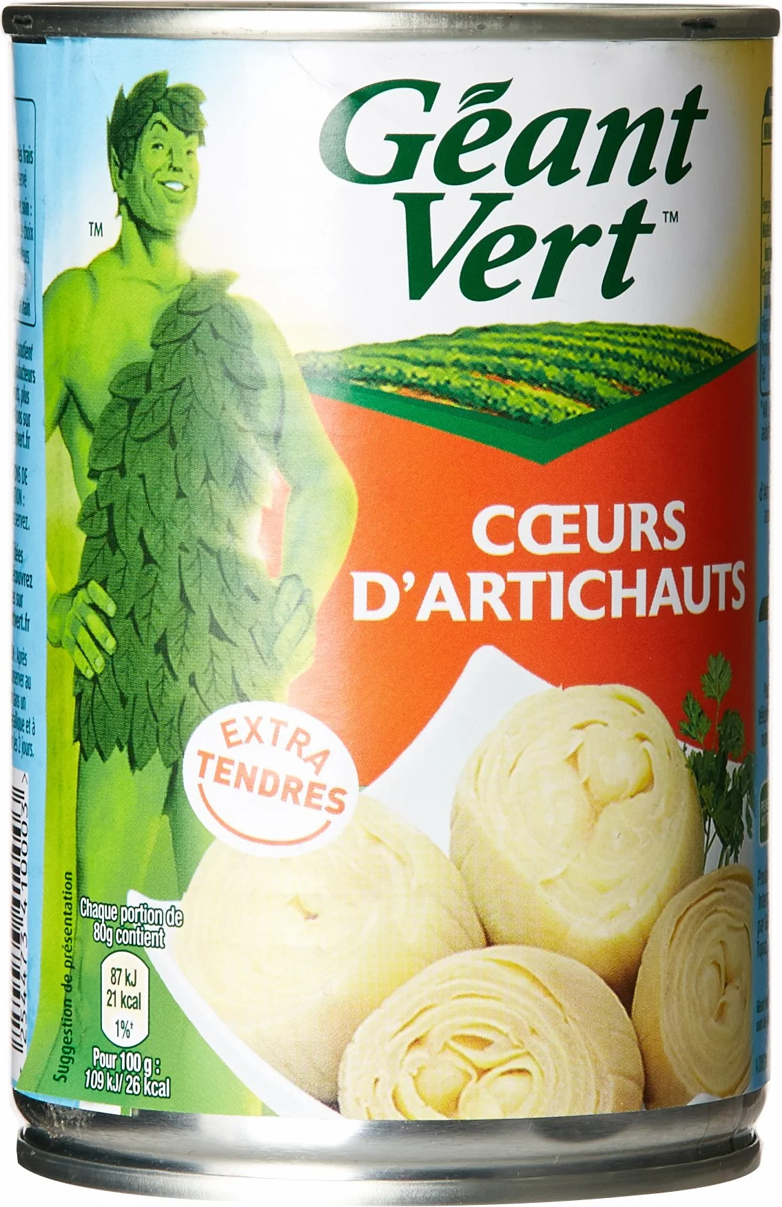 Géant Vert Cœurs d'Artichauts la Boite de 240 g - Lot de 4