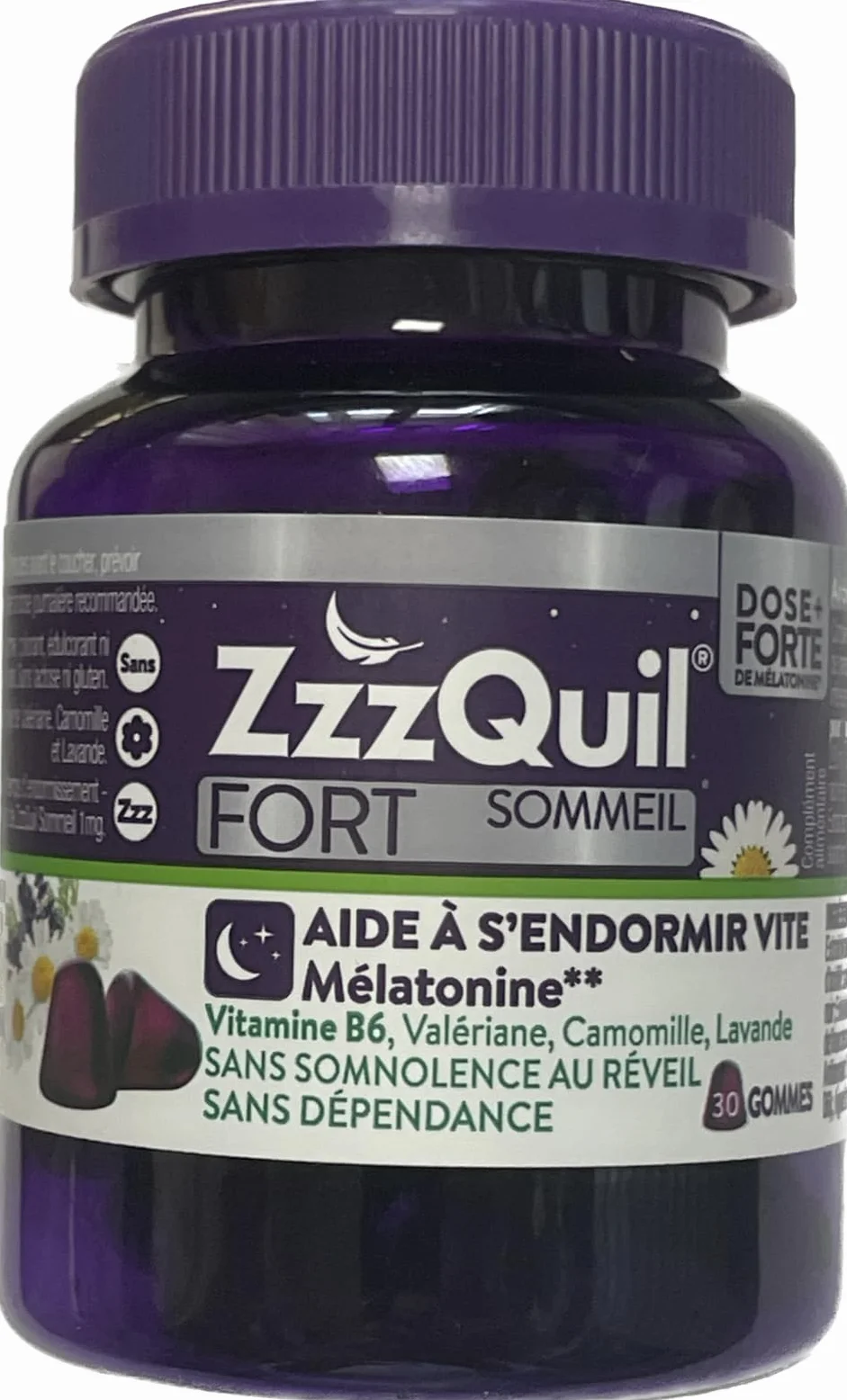ZzzQuil FORT Sommeil 30 gommes - MELATONINE 1.7mg - Lot de 2 Boites