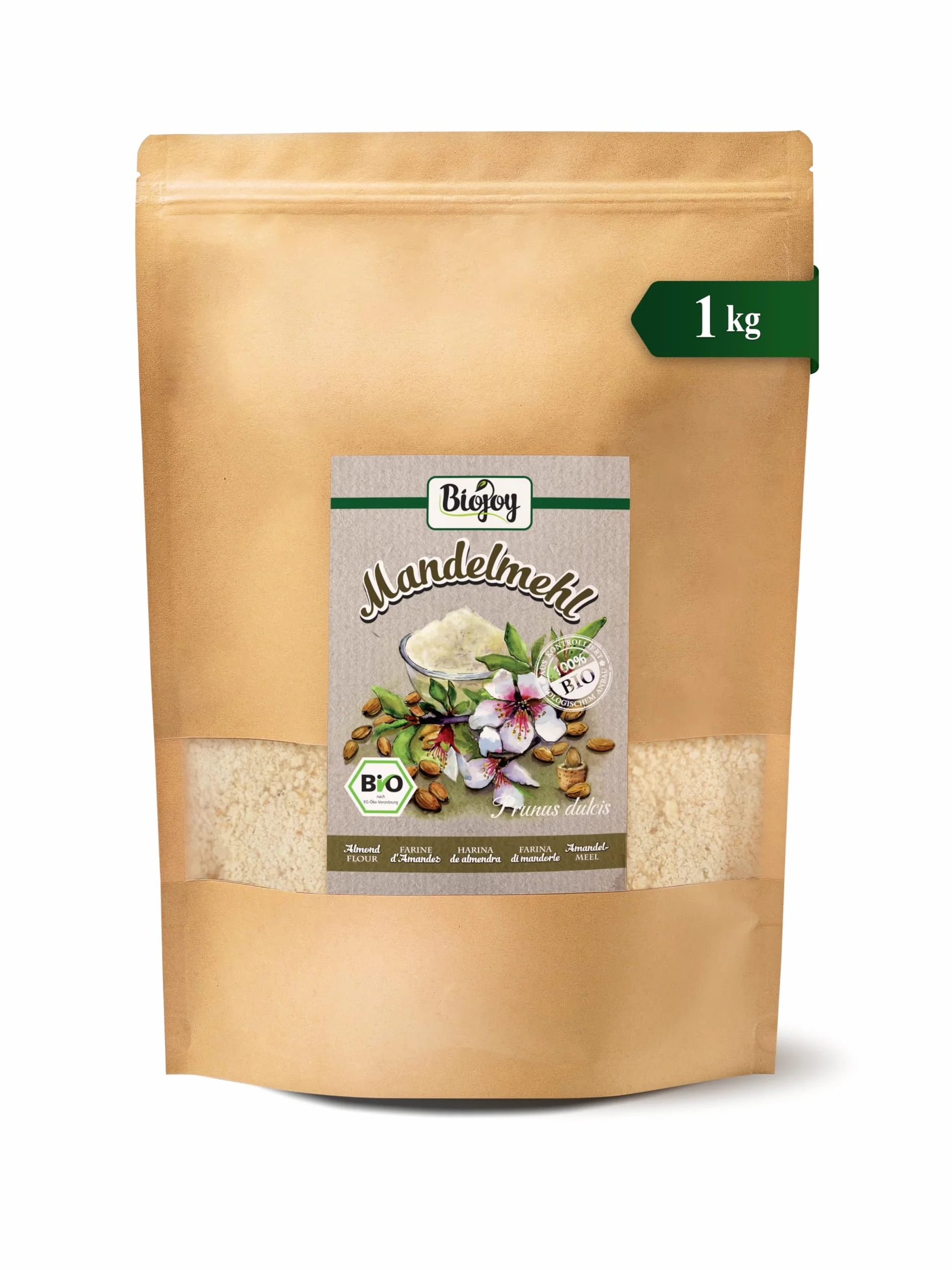Biojoy Farine d’amandes BIO (1 kg), Amande moulue, sans additifs