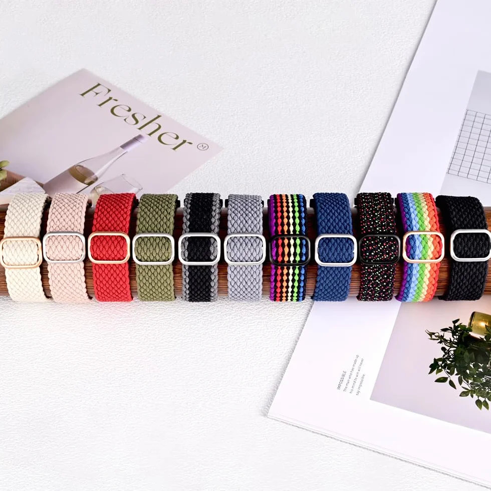 Bracelet de montre en nylon tressé à boucle unique Anbeer, extensible à dégagement rapide