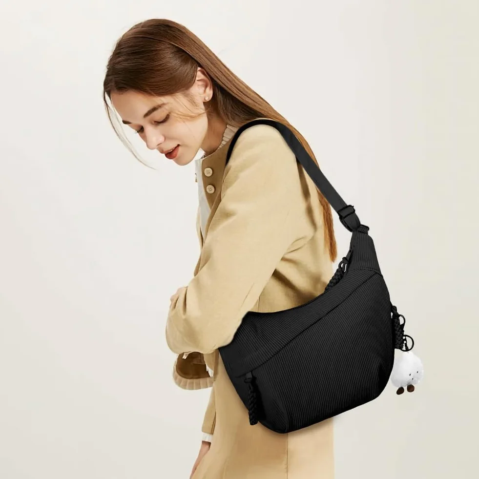 Aucuu Sac à Bandoulière Grand Hobo avec Pendentif Nuage, Sangle Ajustable pour Femme