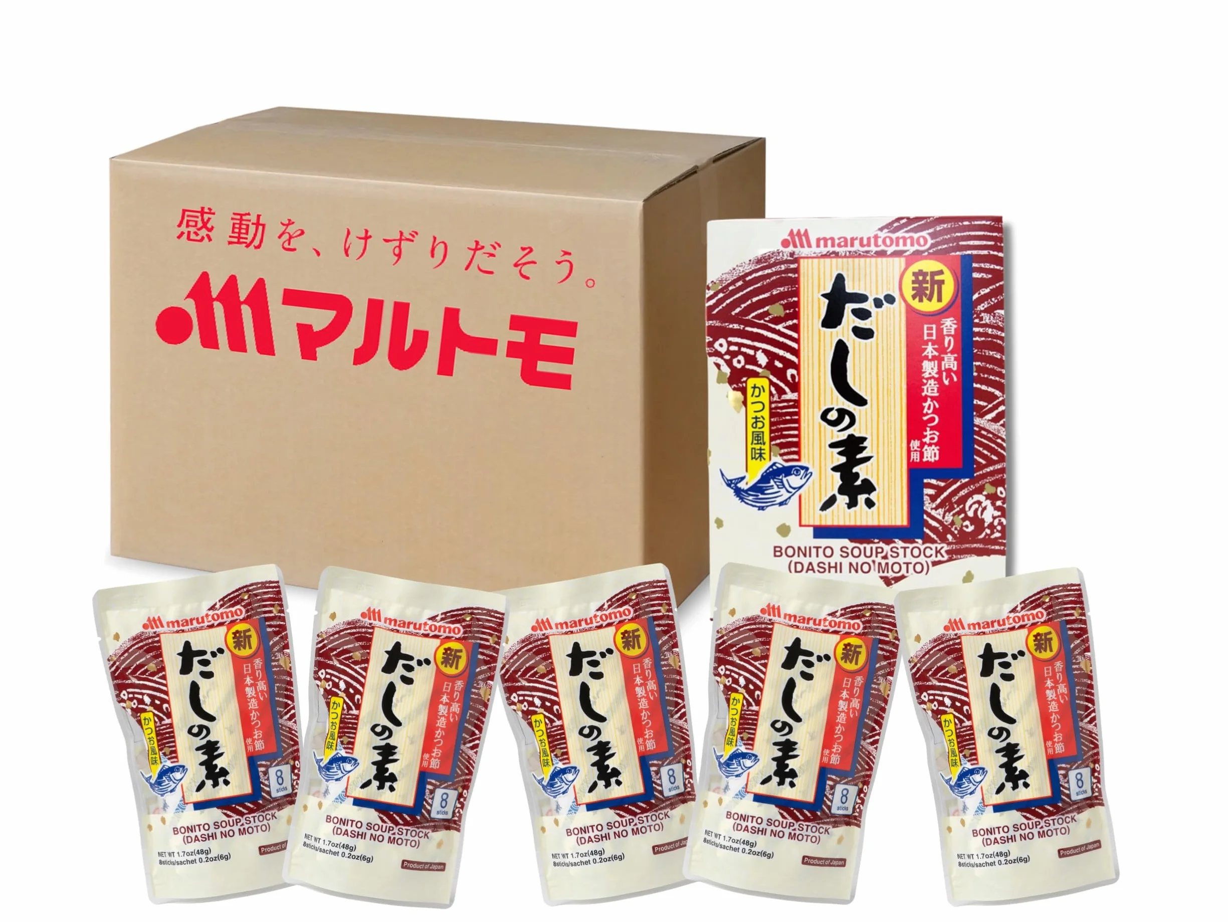 MARUTOMO Dashino Moto Lot de 15 poudres Dashi japonaises pour soupe miso et plus encore, goût authentique Umami OG ASIA 720 g