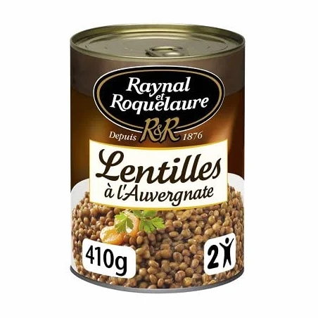 RAYNAL ET ROQUELAURE - Lentilles Cuisinées À L'Auvergnate - La Boite De 410G - Lot De 4