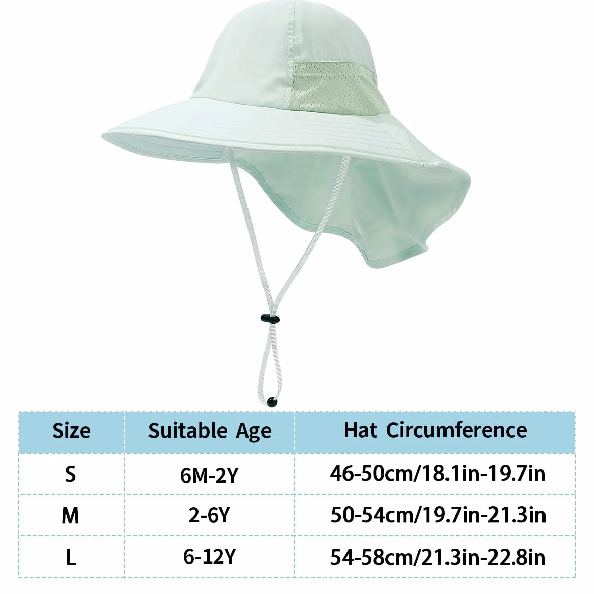 Chapeau De Soleil Bébé UPF 50+ Protection Nuque Large Bord Respirant Été Enfants Garçons Filles