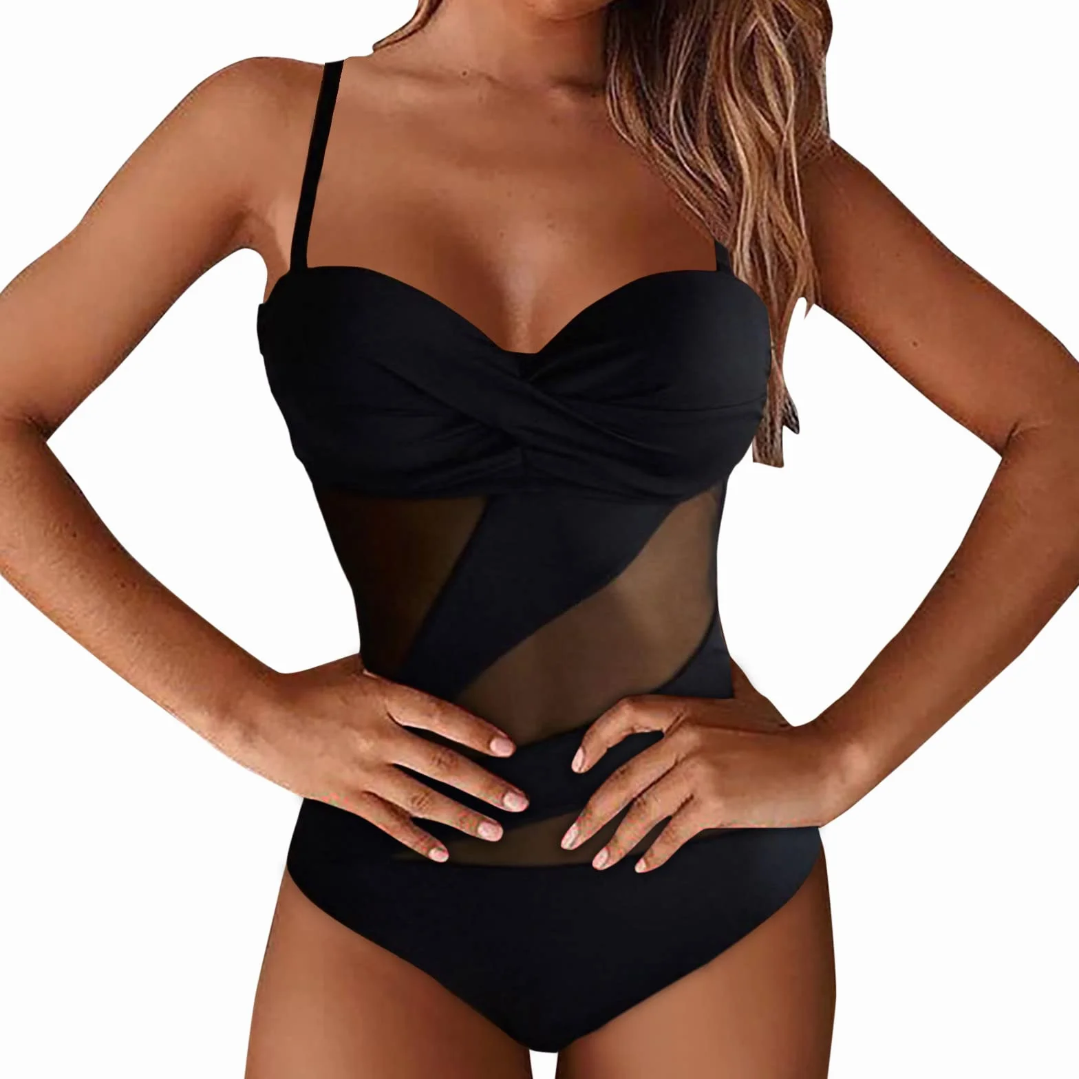 Maillot de Bain Femme 1 Pièce Gainant Ventre Plat Amincissant Push Up Rembourré Transbronzant Monokini