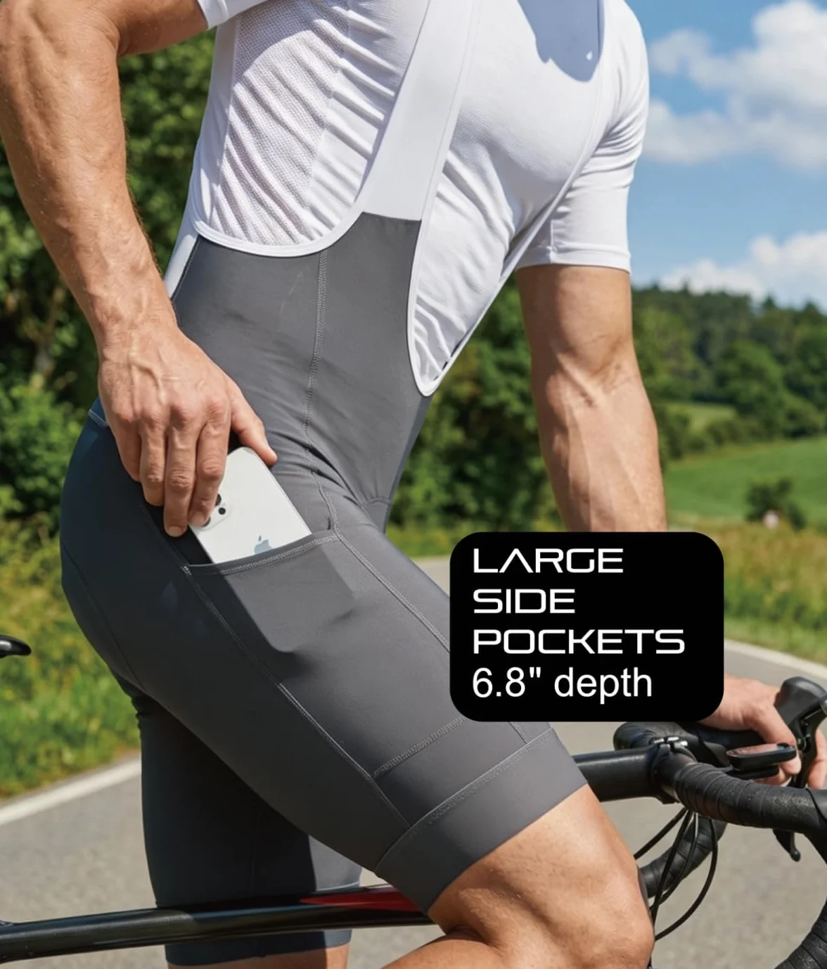 Cuissard de cyclisme rembourré homme accès salle de bain UPF50+