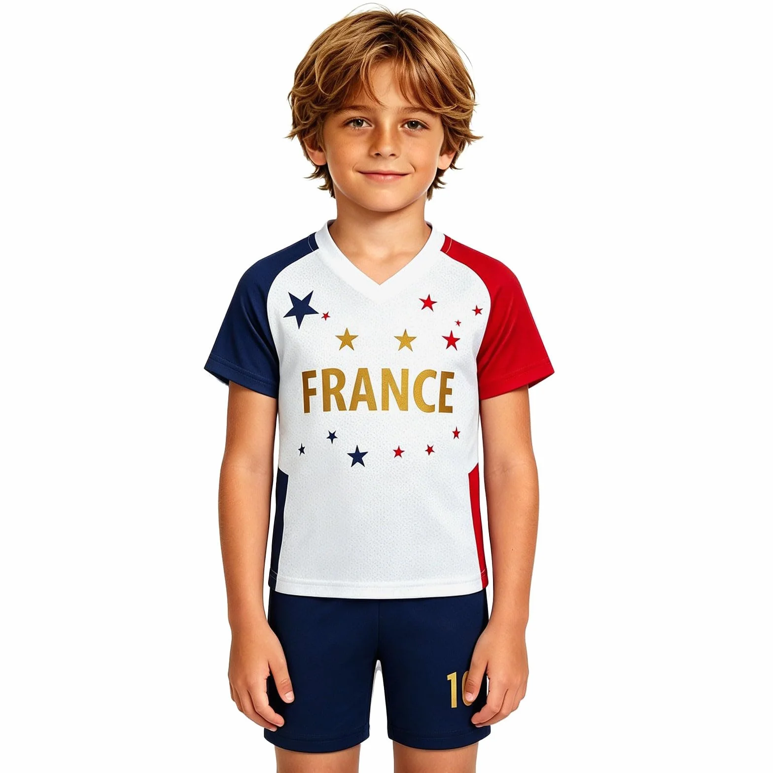 Maillot De Foot France 2026 pour Enfants - Maillot de Football Unisexe 2-14 Ans