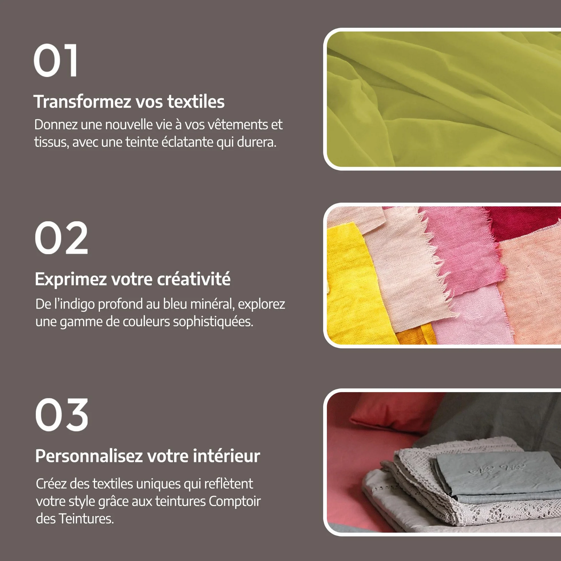 Teinture Textile – Mélange Madras (pour 2kg linge) – Teintures Durables pour Draps, Serviettes et Nappes – Facile à Utiliser en Machine à Laver ou à la Main