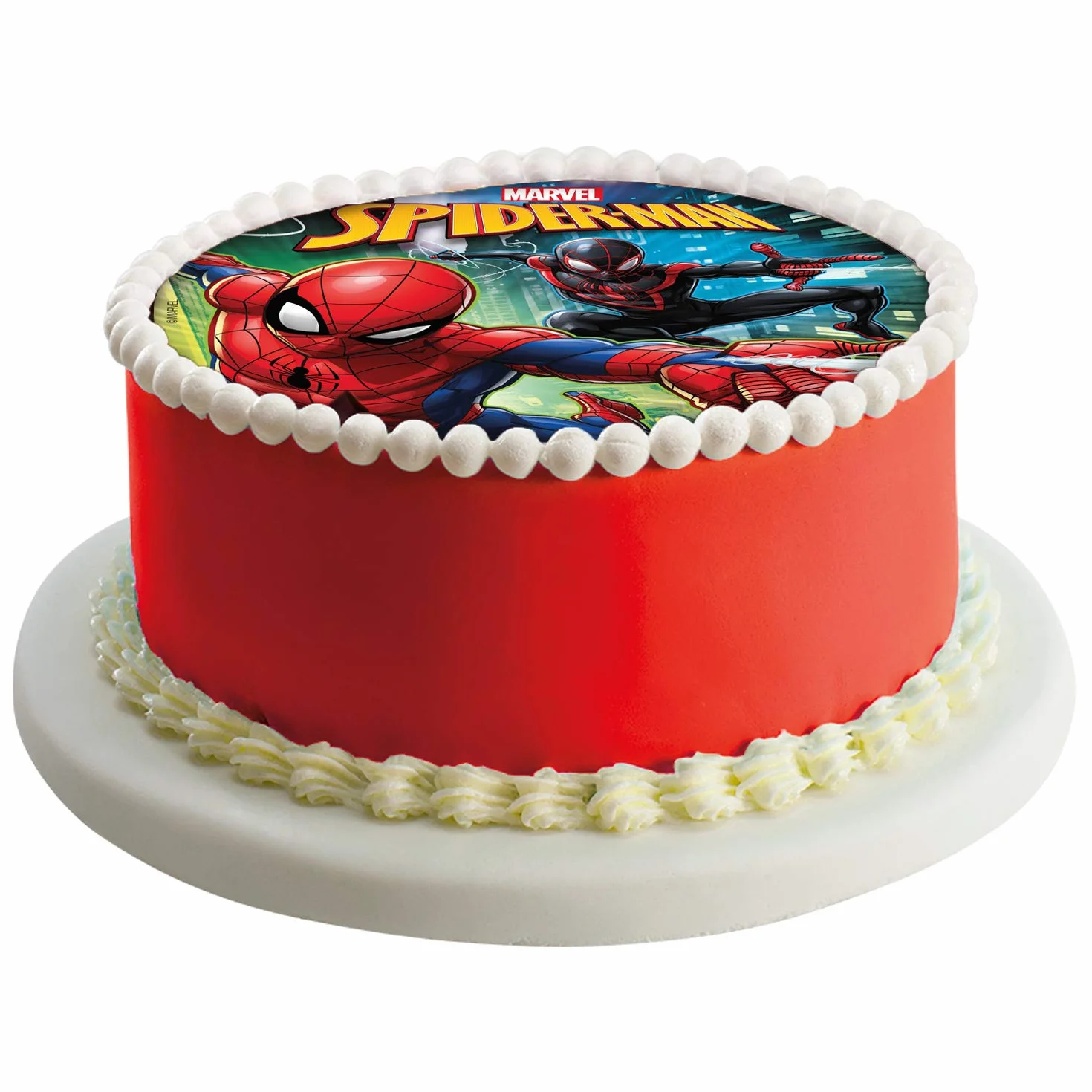 Dekora - Décoration Comestible pour Gâteau d'Anniversaire pour Enfant Spiderman - 20 cm