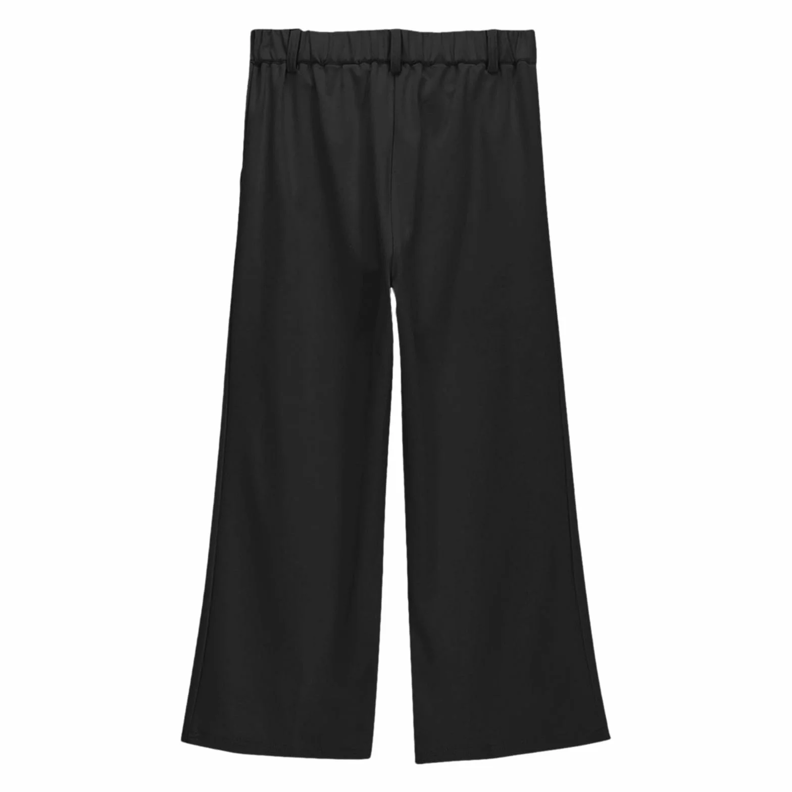 A82 Pantalon évasé en coton pour fille Taille haute élastique