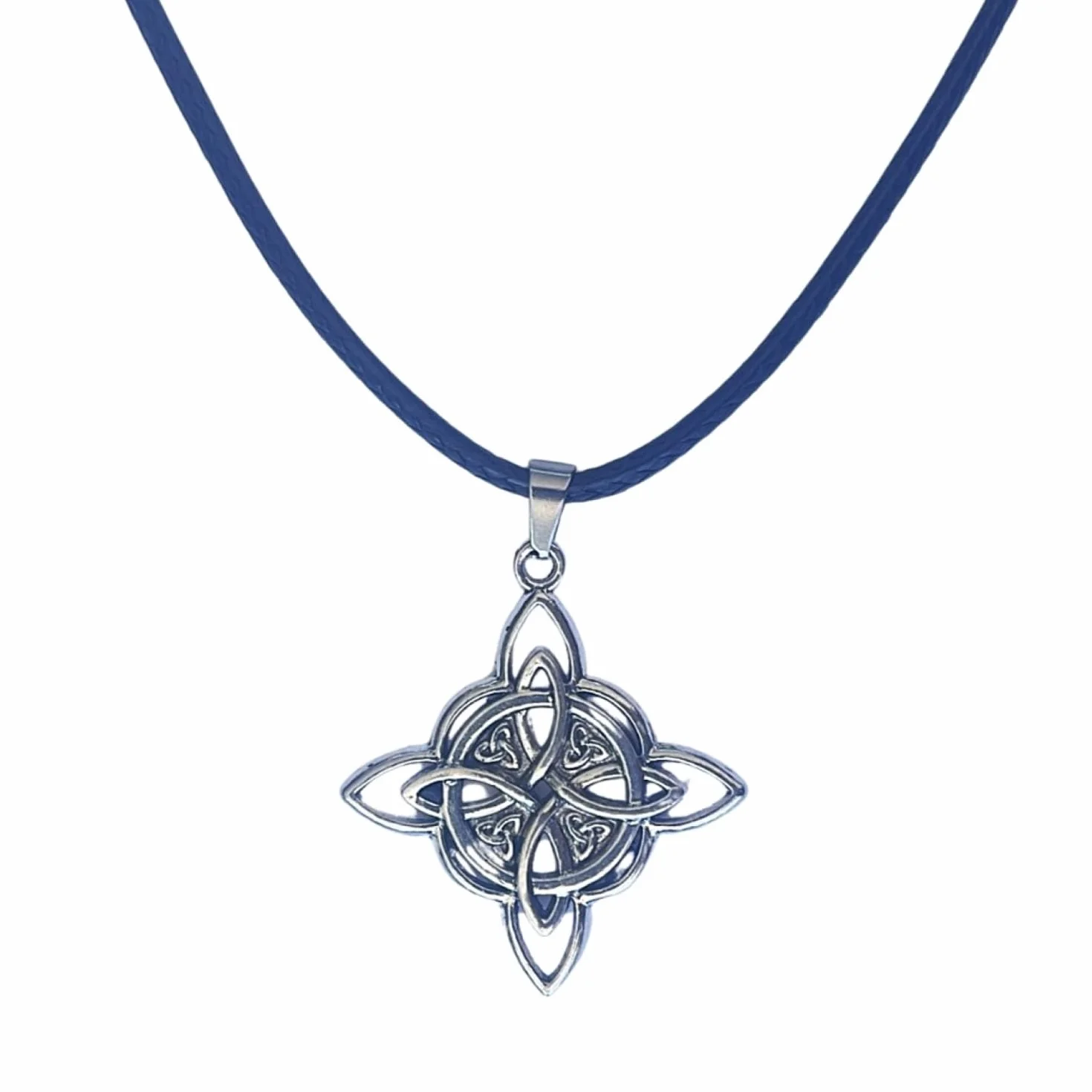 ASTER ALHELÍ Collier Celtique Pendentif Nœud de Sorcière Amulette de Protection Unisexe Gothique Bohème Cordon Noir