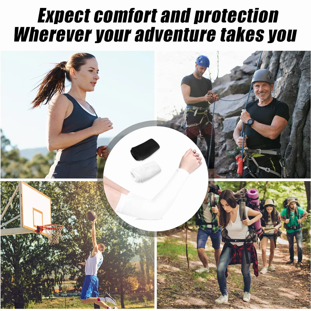 Manchons de Bras Anti-UV Respirants pour Volleyball, Cyclisme, Basketball, Course à Pied