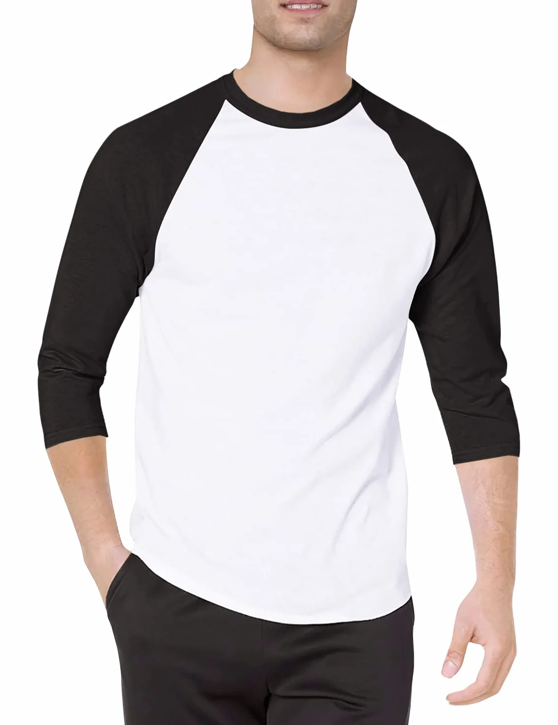 Soffe Maillot de Baseball à Manches 3/4 Homme