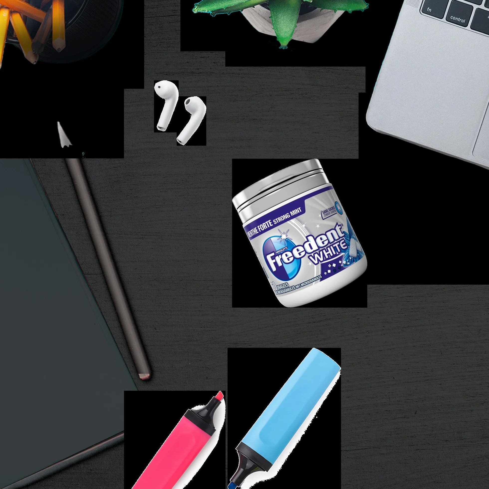 FREEDENT WHITE Chewing-Gum Menthe Forte Sans Sucres 60 dragées 84g