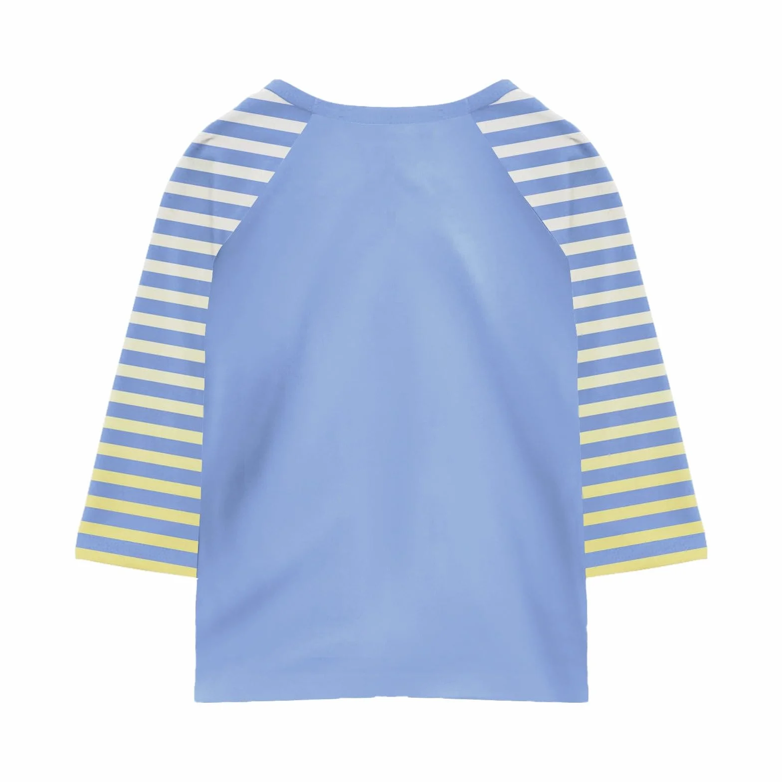 T-shirt à manches raglan pour fille avec manches 3/4 rayées, col rond en coton mélangé doux