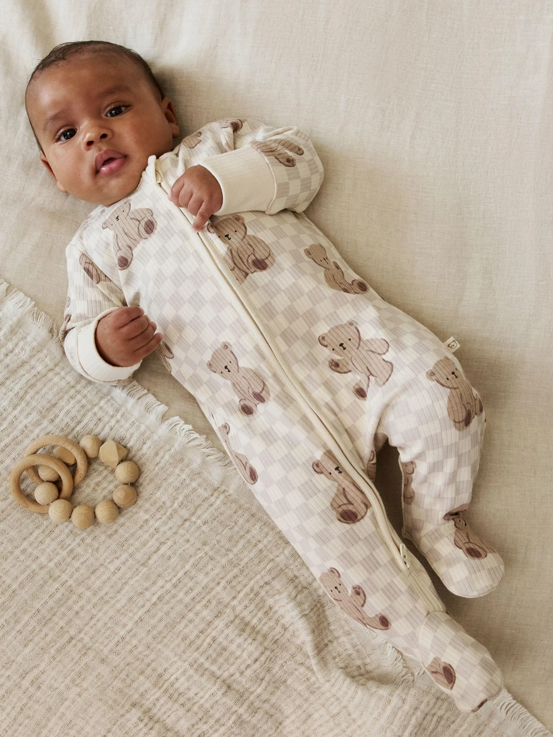 NEXT Bébé garçon Dors-Bien Pyjama Zip Double Sens Ours Lot de 4