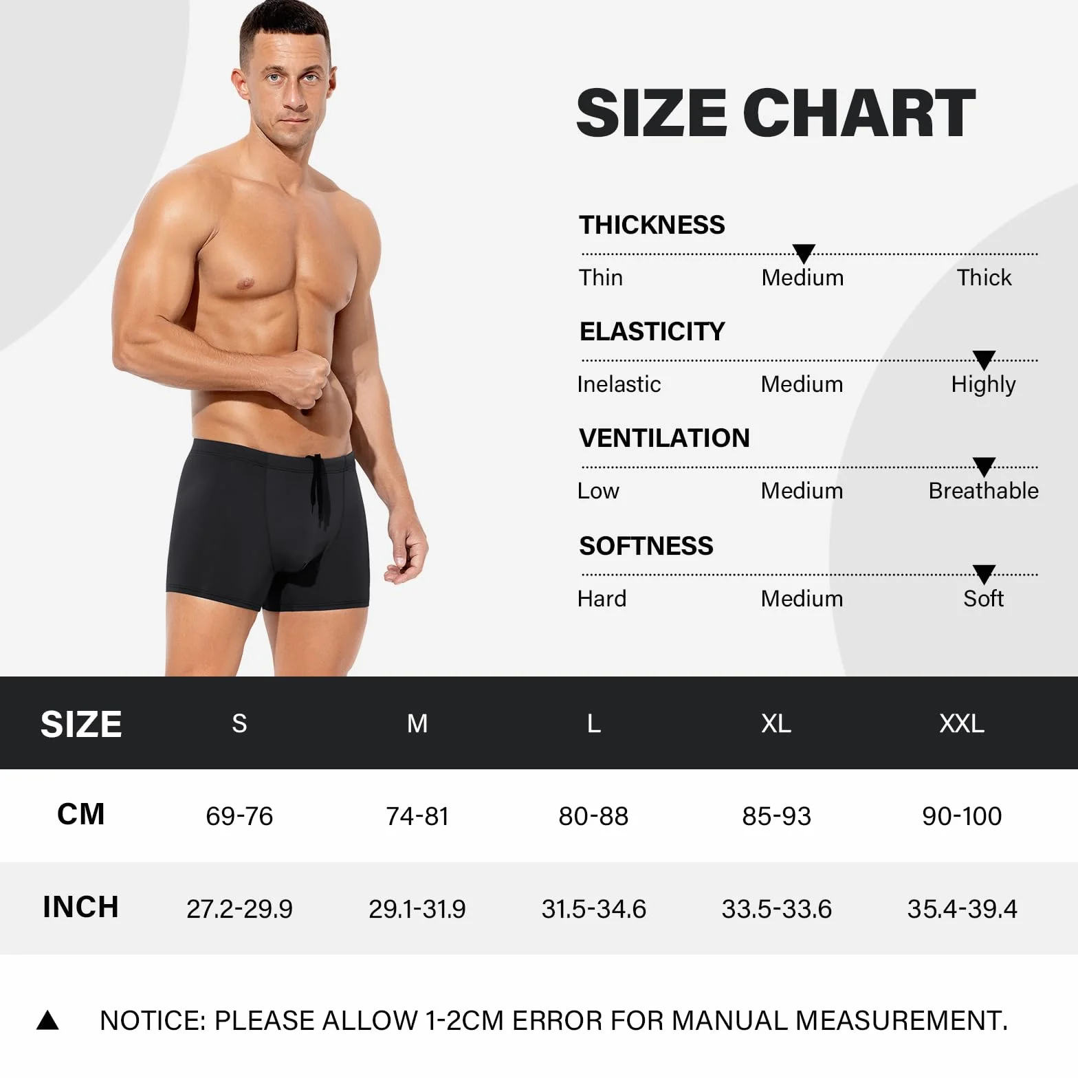 Arjen Kroos Maillot de Bain Homme Boxer Short Séchage Rapide Calecon Swim Trunks Cordon Serrage Réglable Piscine Plage