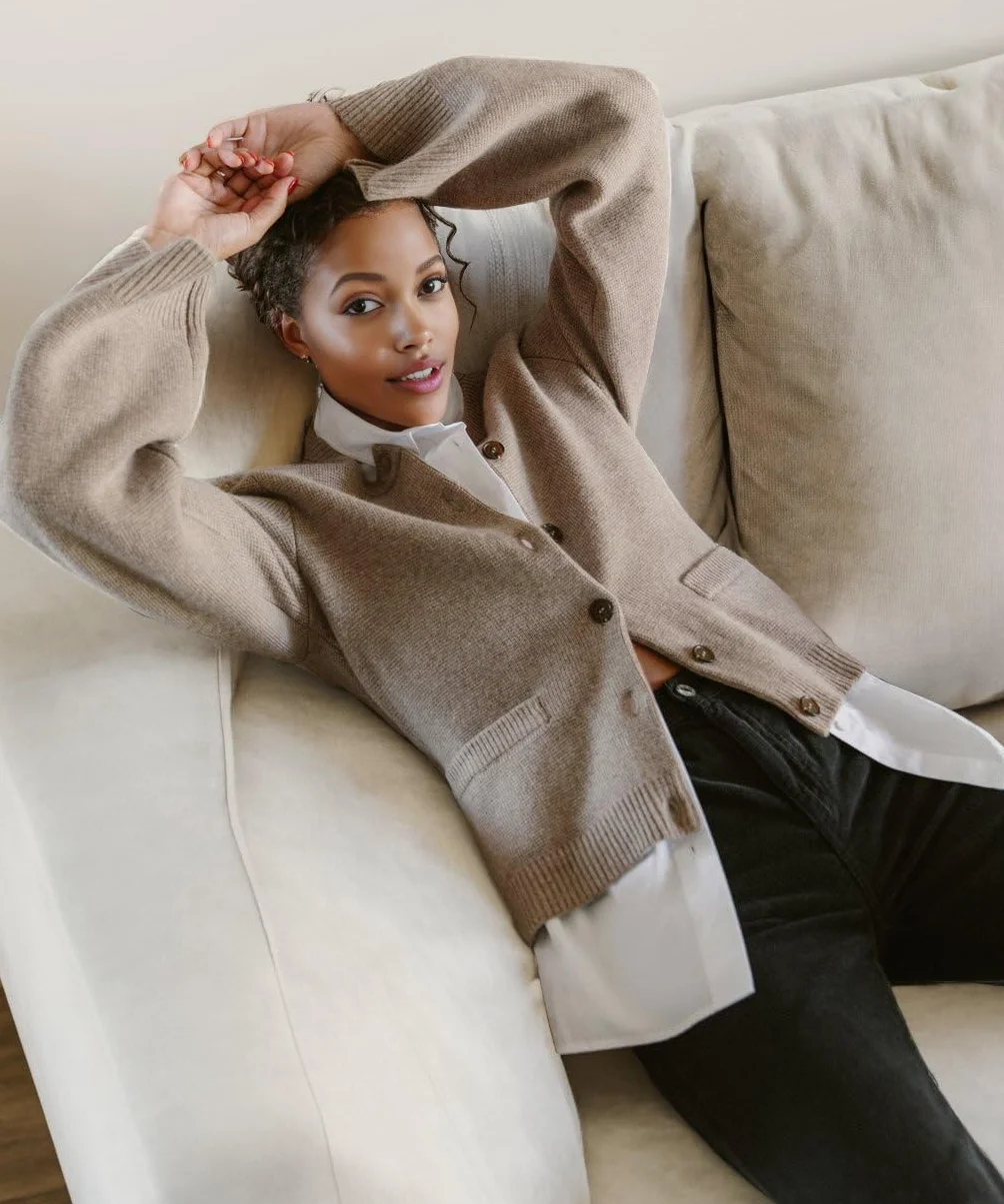 Veste en Tricot Super Doux avec Boutons