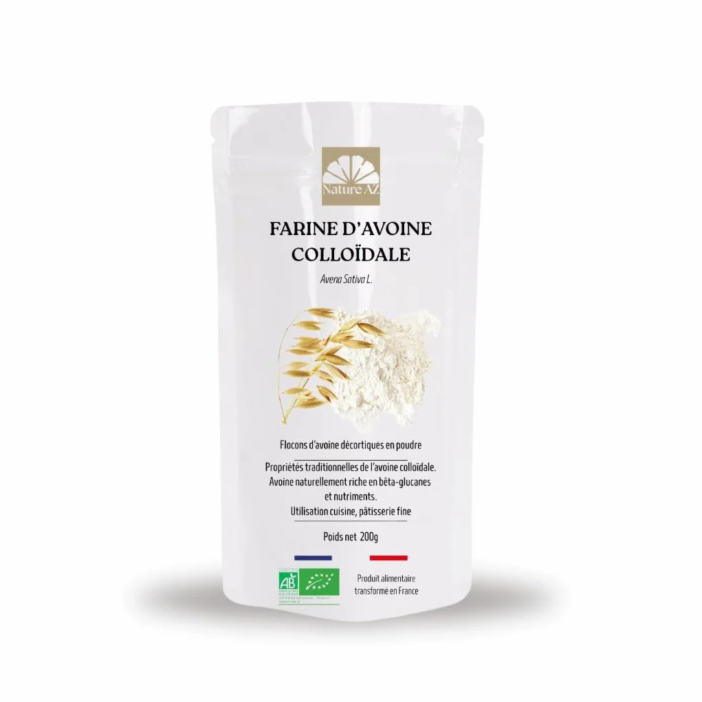 Avoine Colloïdale Bio Poudre Ultra-Fine – Riche en Bêta-Glucanes & Avénanthramides – Fibres & Protéines – Porridge, Smoothie, Usage Libre – 200g – Production Française