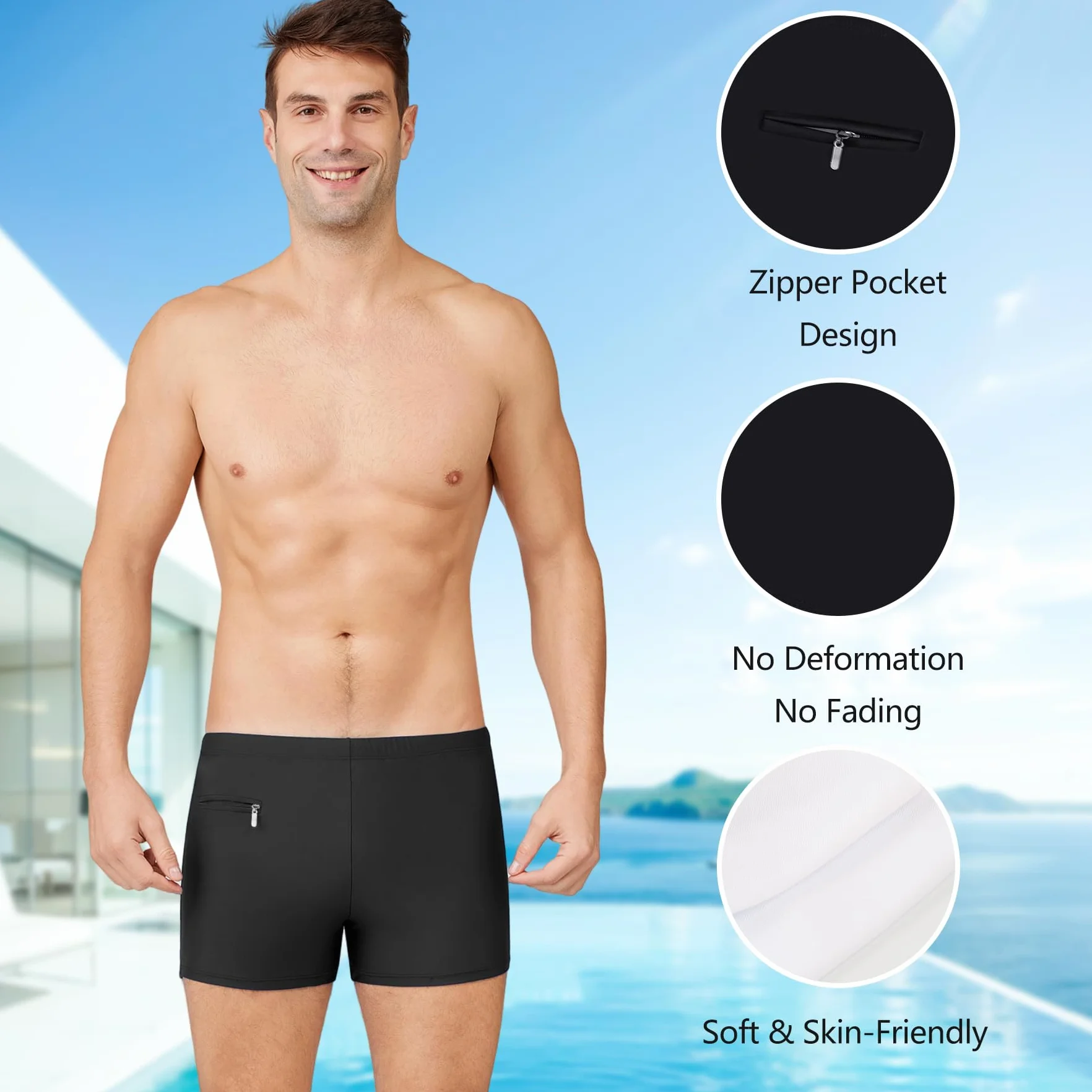 Maillot de Bain Homme Short séchage Rapide Boxers de Bain Compétition