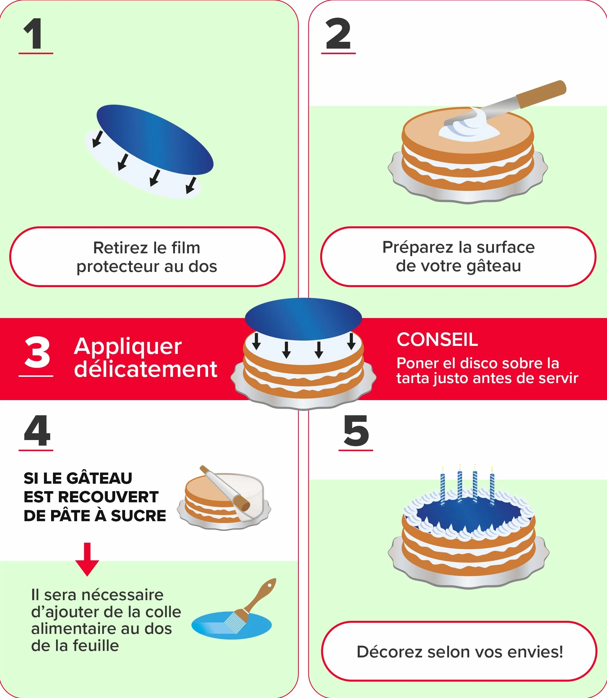 dekora - Décoration pour Gâteau d'Anniversaire d'Enfants - Disque Comestible Sans Sucre Ballon de Football | Diamètre 15,5 cm