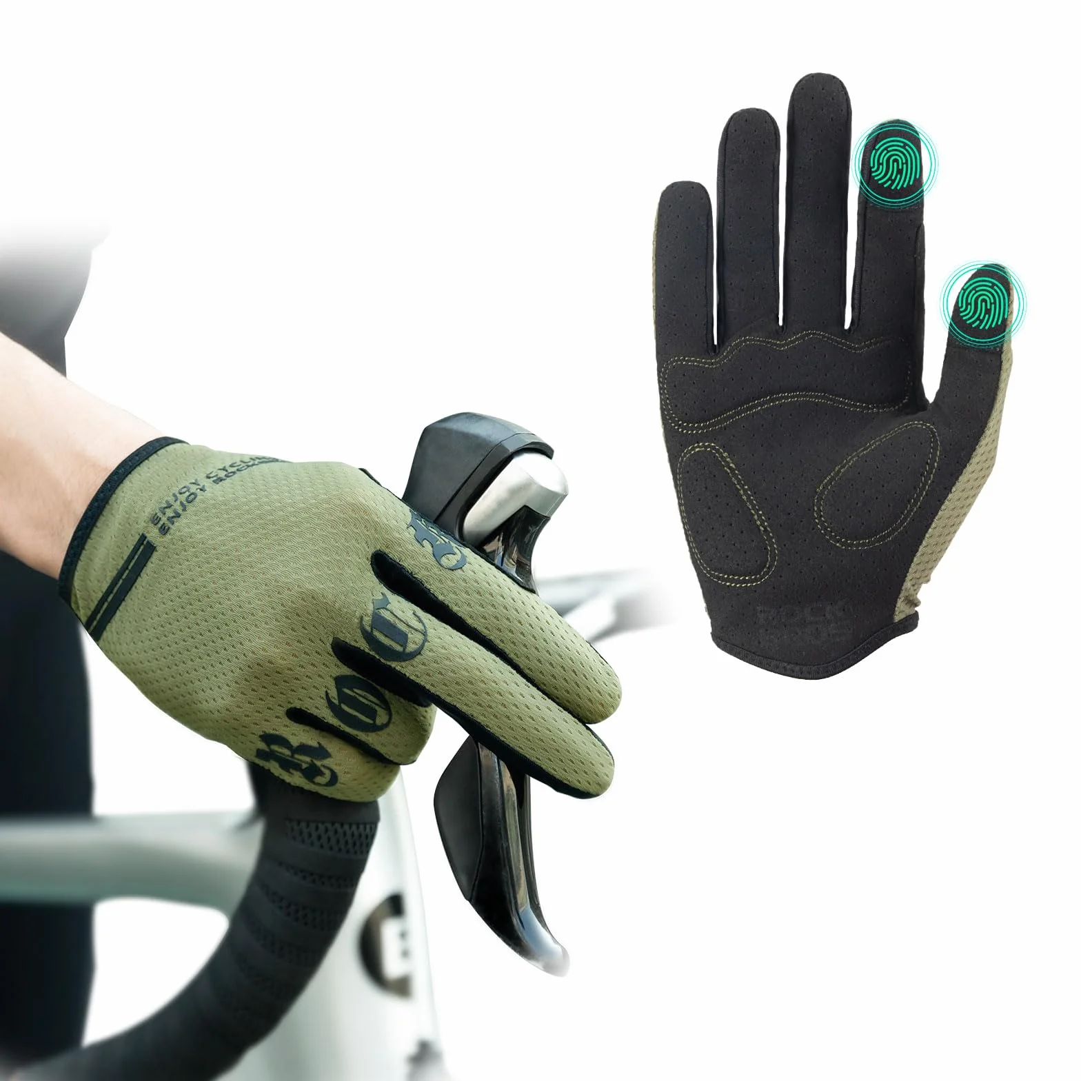 ROCKBROS Gants de Vélo Printemps Été Cyclisme Doigts Complets Écran Tactile Élastiques Hommes Femmes S-XXL