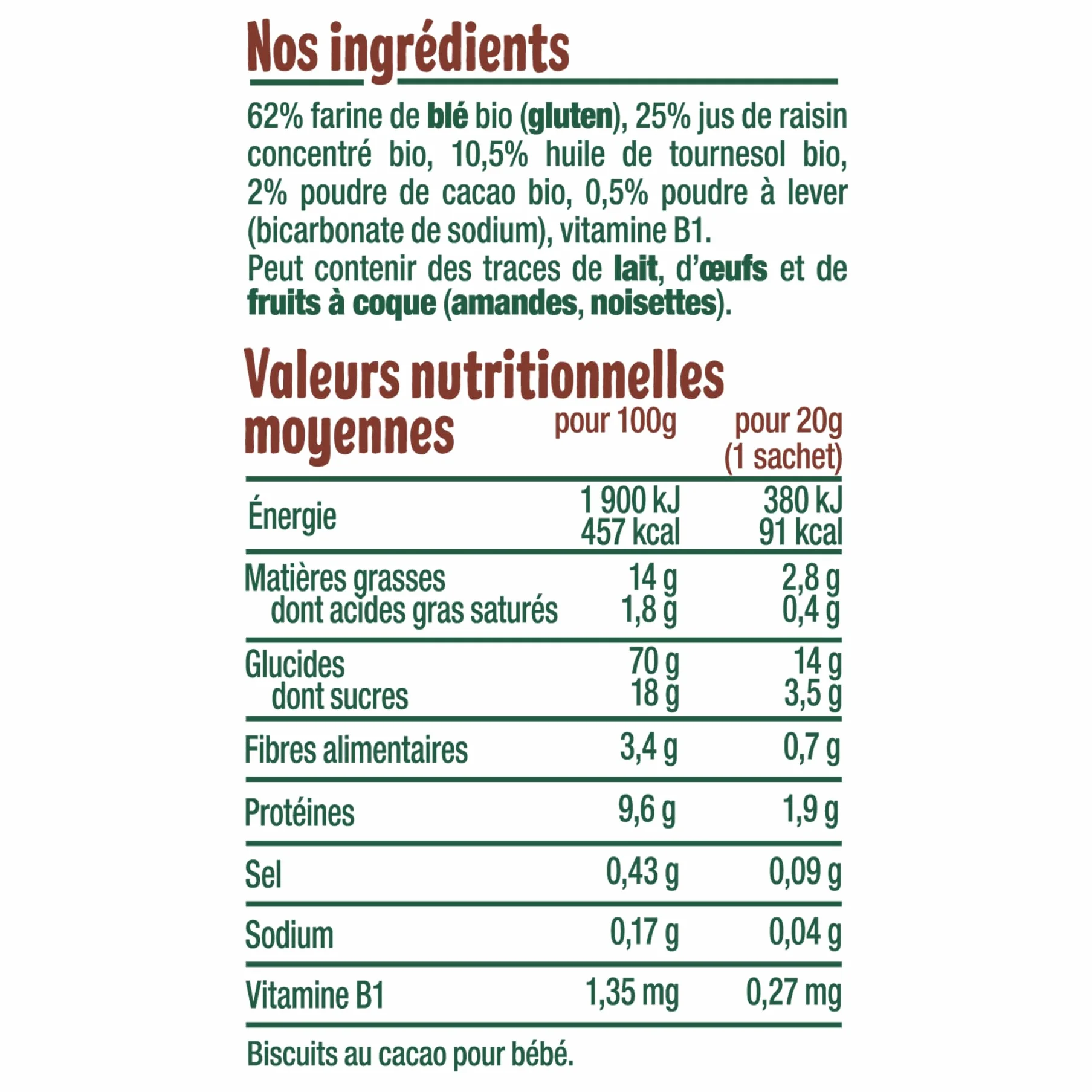 Good Goût - Biscuits Tout Ronds - Vanille Et Cacao - Biscuits Bébé - Dès 10 Mois - Bio - sans Huile De Palme - 4 sachets - Lot de 6