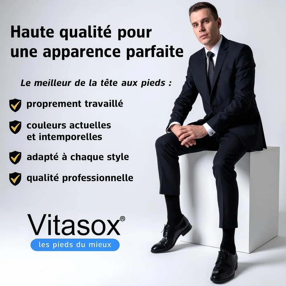 Chaussettes business coton homme sans élastique sans couture unies 6 ou 12 paires