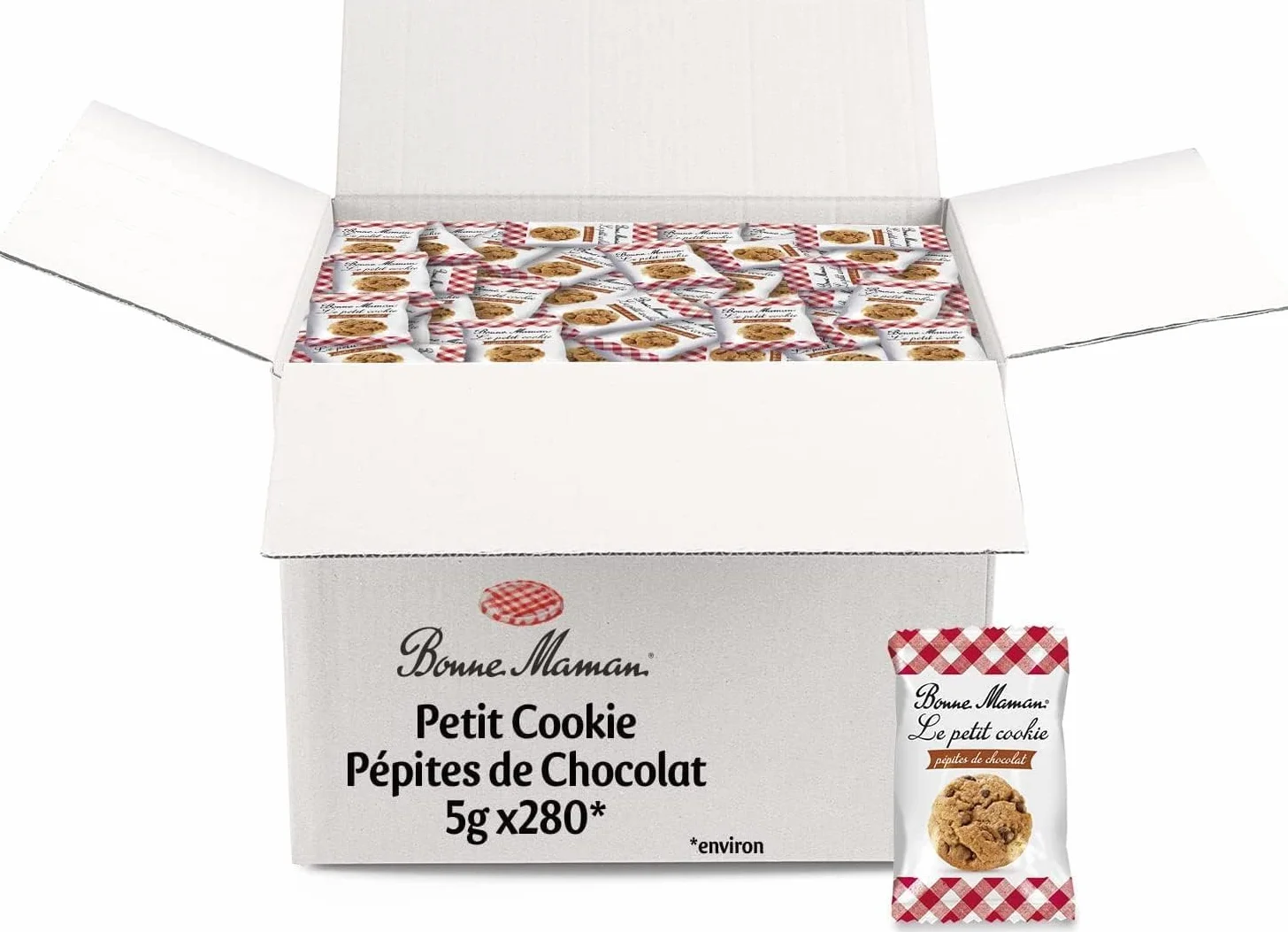 BONNE MAMAN - Petits Cookies aux Pépites de Chocolat - Croustillants et Authentiques - Le Lot de 280 Cookies