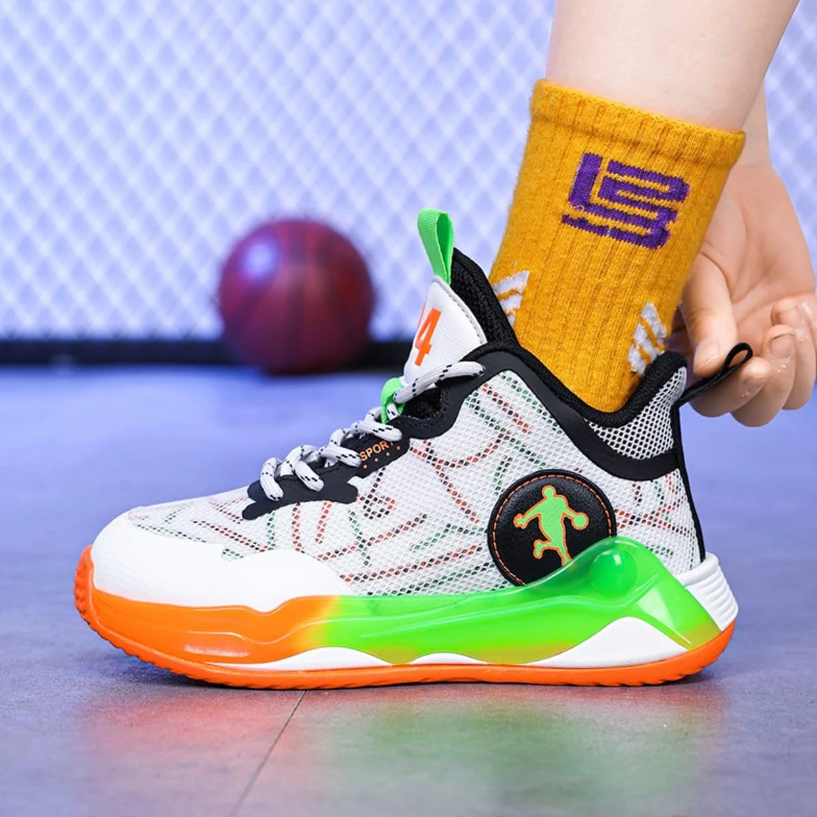Chaussures de Basket-Ball pour Garçons et Filles de Sport et Course à Pied