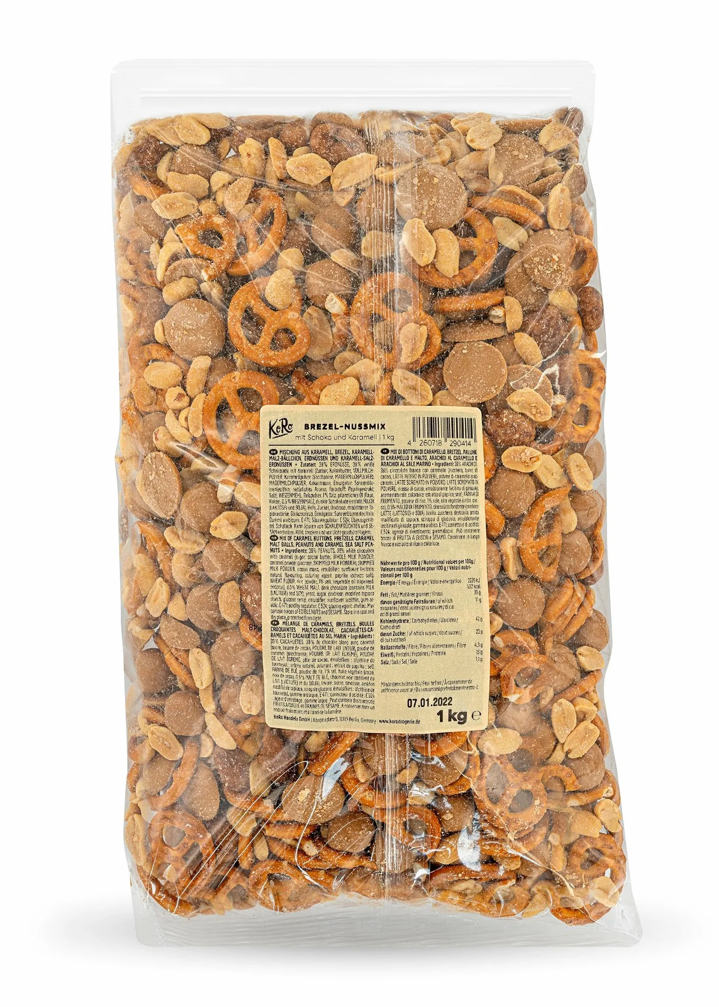 KoRo - Mélange de bretzels et de cacahuètes au chocolat et au caramel 1 kg