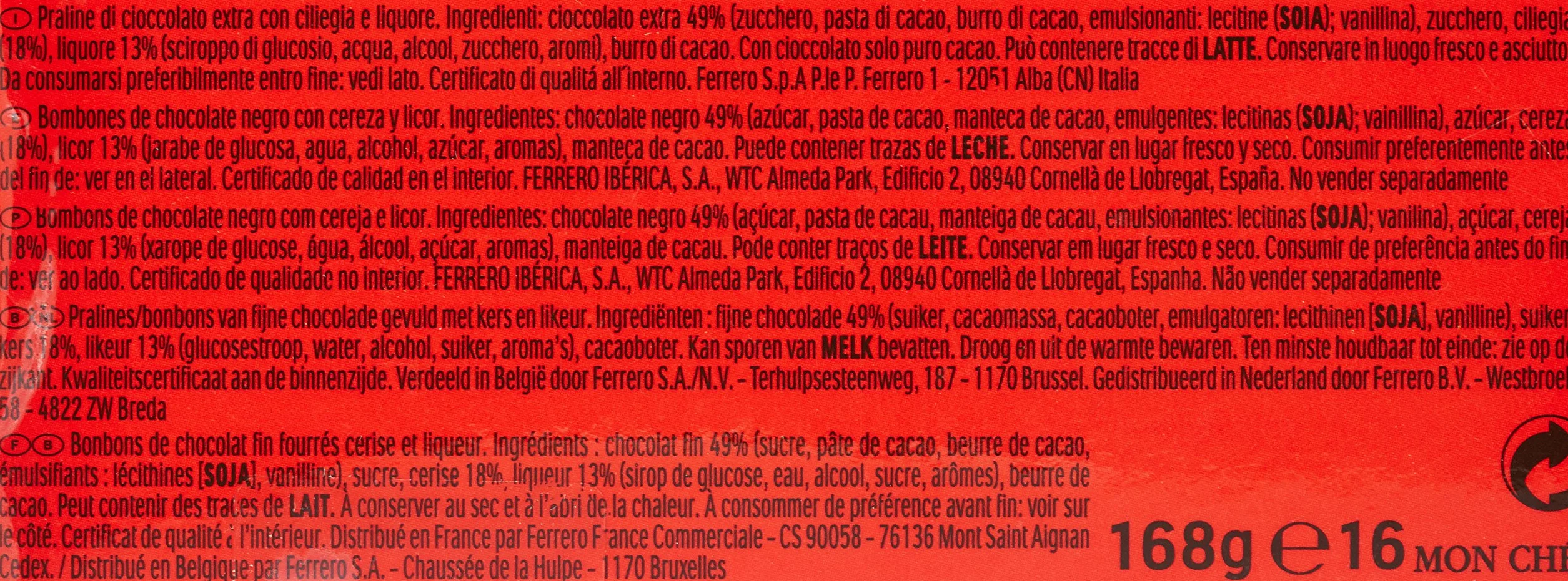 Ferrero Mon Chéri l'Étui 168 g - Lot de 3