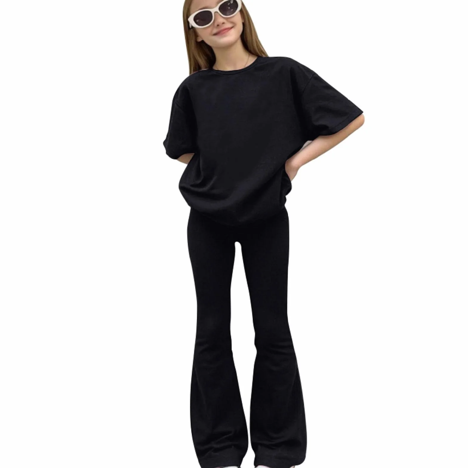 Ensemble Deux Pièces Léger en Maille pour Fille, Haut et Short Assortis, Tenue Quotidienne