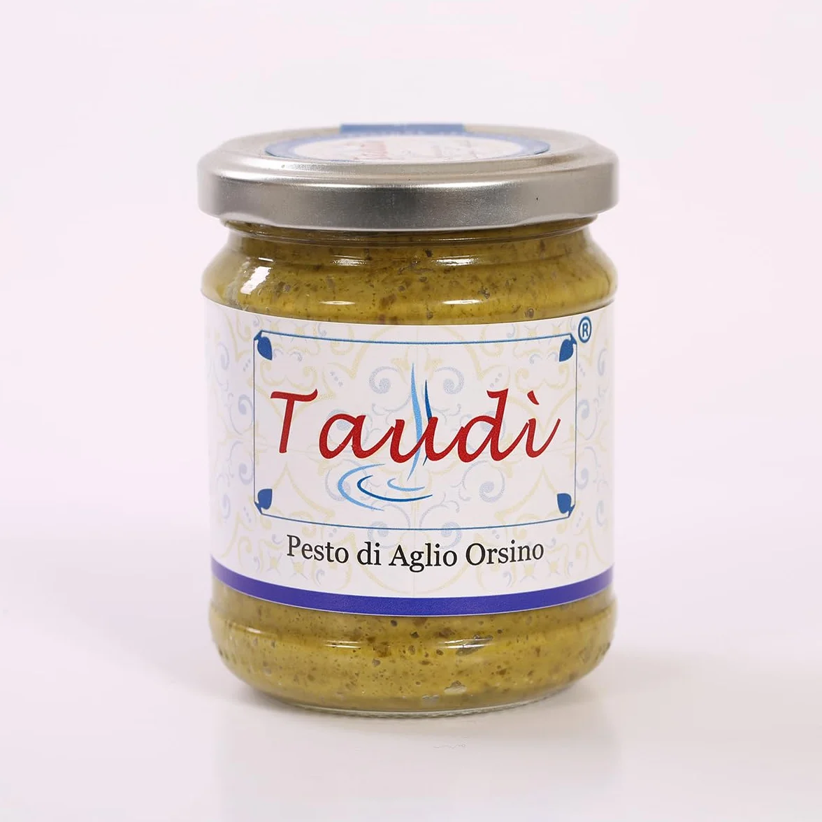 Taudì Conserve Pesto D'Ail Orsino Sauvage – Délice Sicilien 100% Naturel, Artisanal, Ingrédients Sélectionnés Pour Pâtes, Bruschettas & Plus, 180g en Pot De Verre Premium