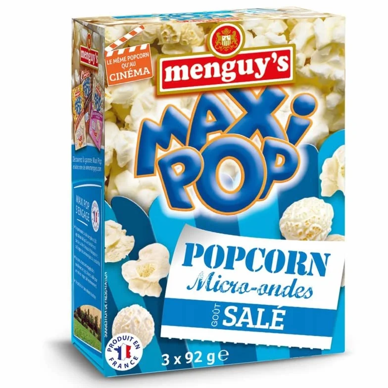 MENGUY'S - Pop Corn Micro -Ondes Sale 276G - le Lot De 4