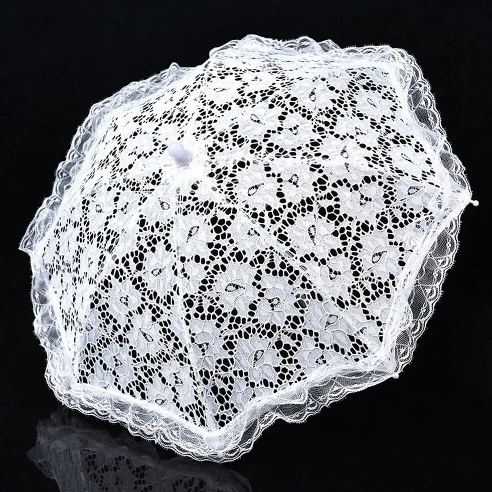 Parapluie Prop Mariage en Dentelle Brodé de Fleurs Fait à La Main Ombrelle Accessoires Photographie