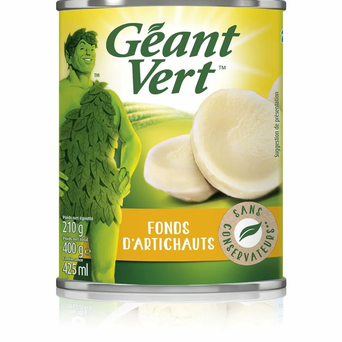Lot de 3 unités *** GEANT VERT Fonds d'artichauts sans conservateur 210g