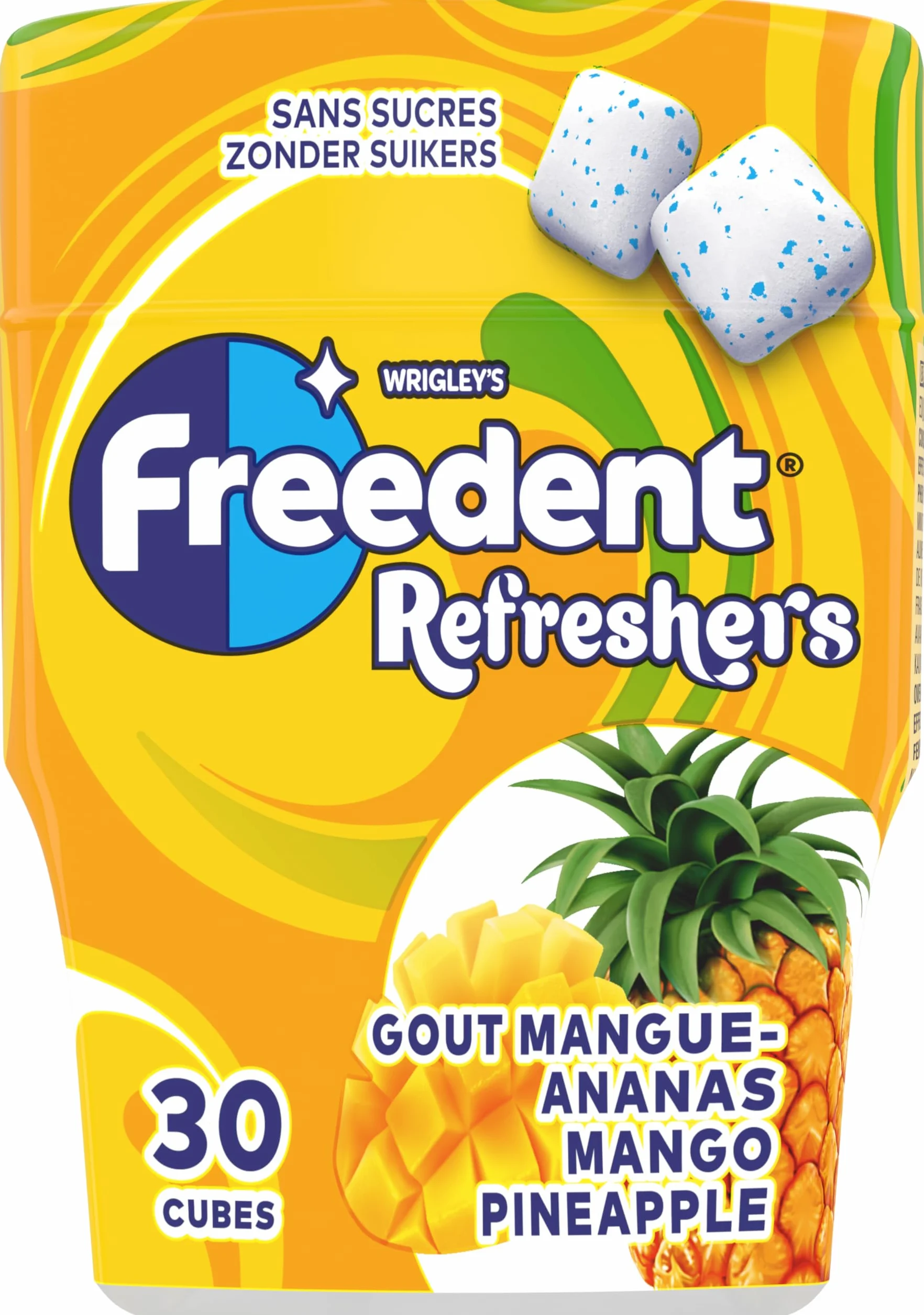 FREEDENT Refreshers Chewing-gum Mangue Ananas 30 dragées sans sucres 67 g