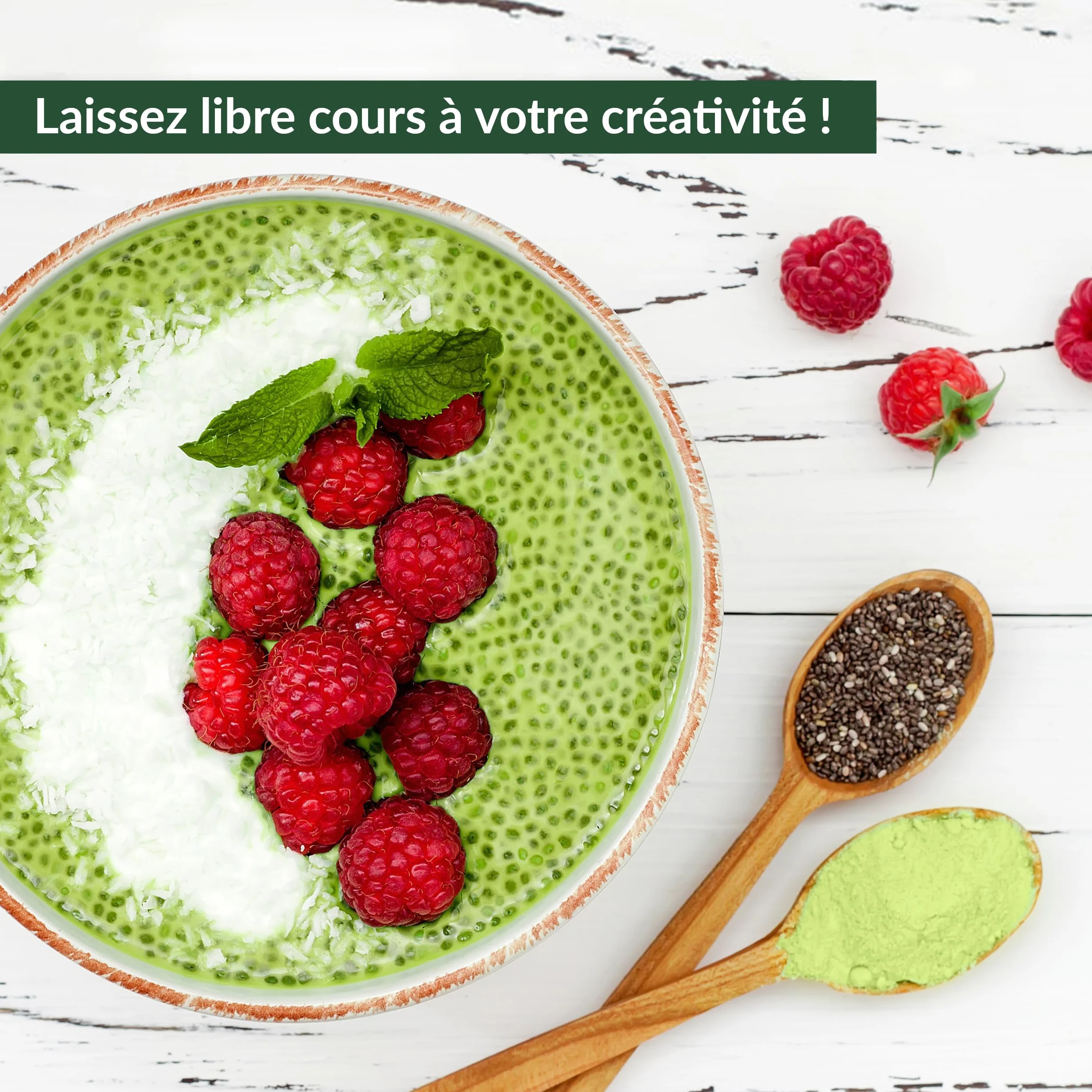 1kg de poudre d'herbe d'orge issue de jeunes herbes, sans additifs, qualité crue, traitement doux à basse température (1000g)