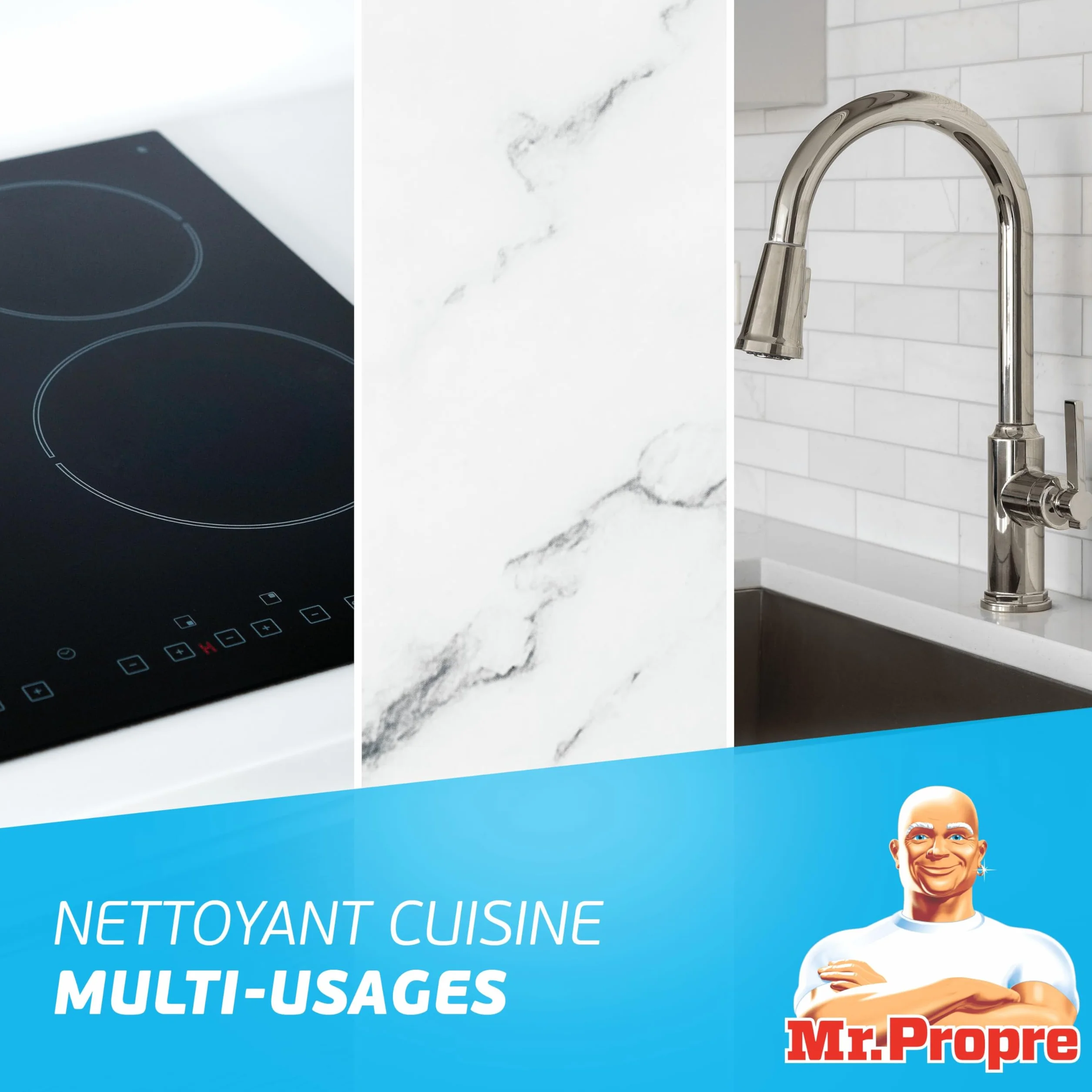Mr. Propre Spray Dégraissant Cuisine Multi-Usages Citron 500ml x10 | Grand format (500ml). Élimine la Graisse Sans Résidus Dangereux, Sans Traces, Convient aux Surfaces Alimentaires