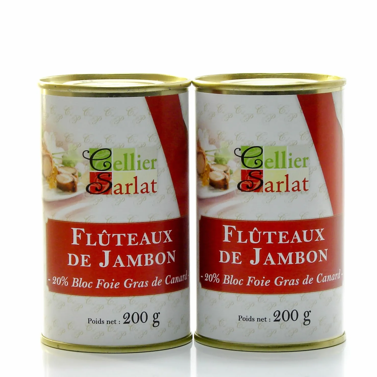 Lot de 2 boites de Flûteaux de Jambon au Foie de Canard 2x200g
