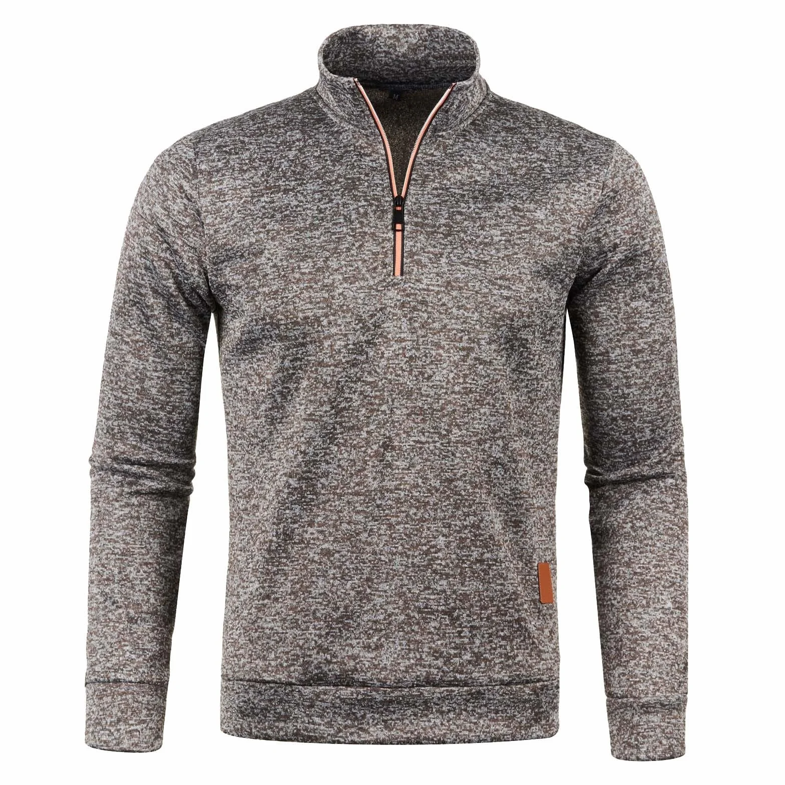 Polaire Pull Homme Hiver Sweat 1/4 Zip Col Montant Chaud Veste Manteau