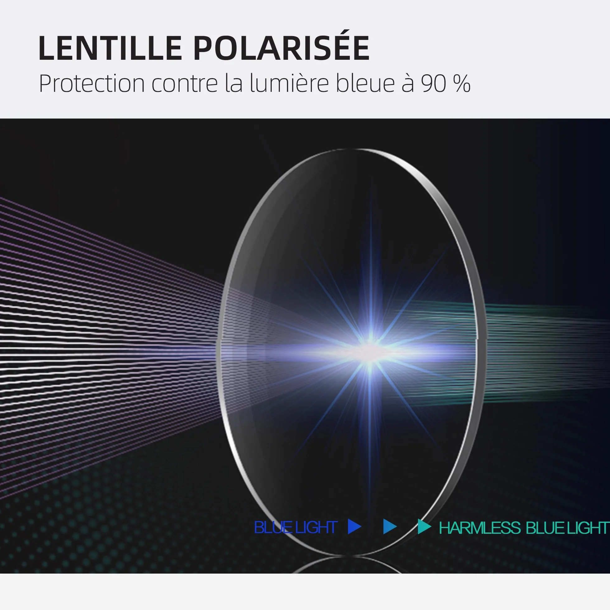 ZENOTTIC Lunettes Loupe Homme Anti-Lumière Bleue Monture Rectangulaire Légère Filtre UV Protection Yeux avec Étui