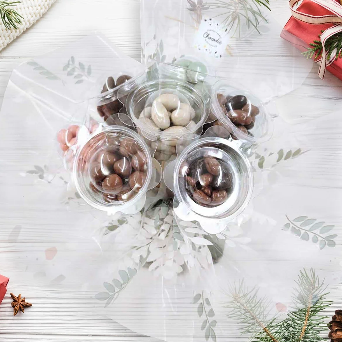Bouquet gourmand en chocolats 7 belles fleurs - A offrir pour anniversaire, fête, noel, paques, saint valentin - 375g - Chocolat de Noel