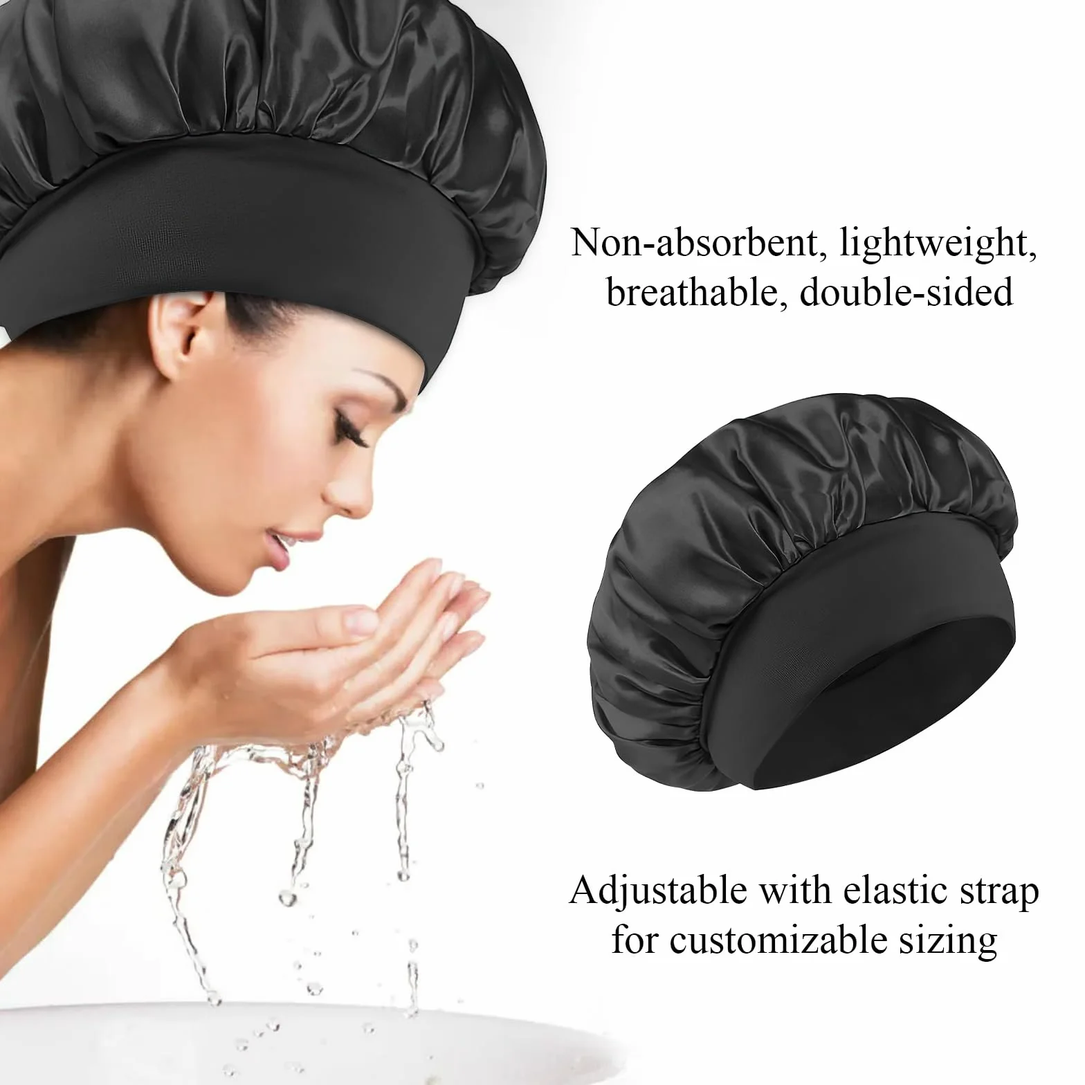 Bonnet Satin Cheveux Nuit Élastiqués Protection Cheveux Sommeil Doux Soie