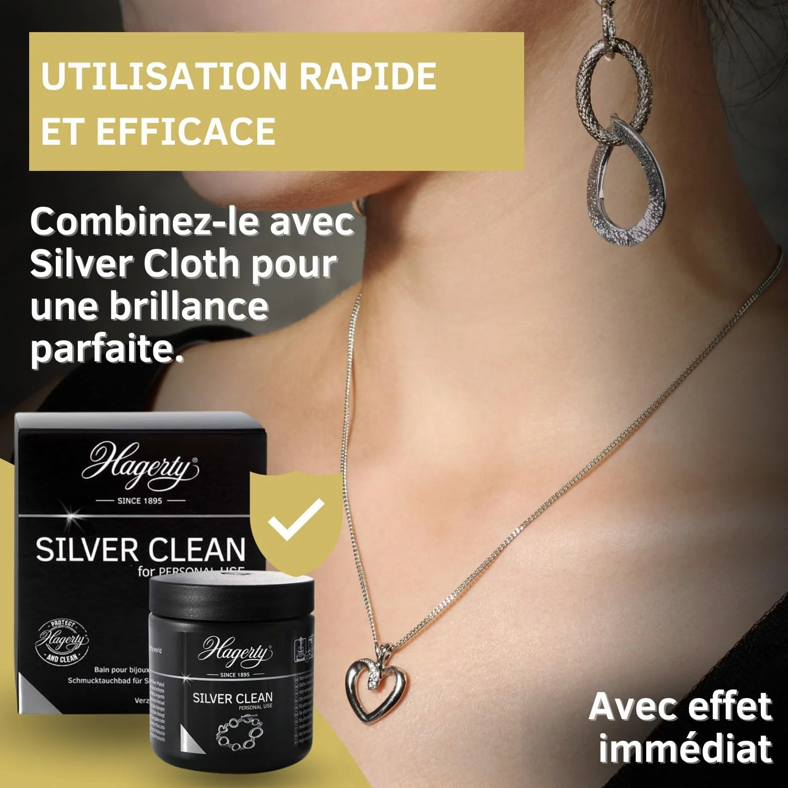 Hagerty Bain Nettoyage Instantané Bijou Argent et Métal Argenté 170ml