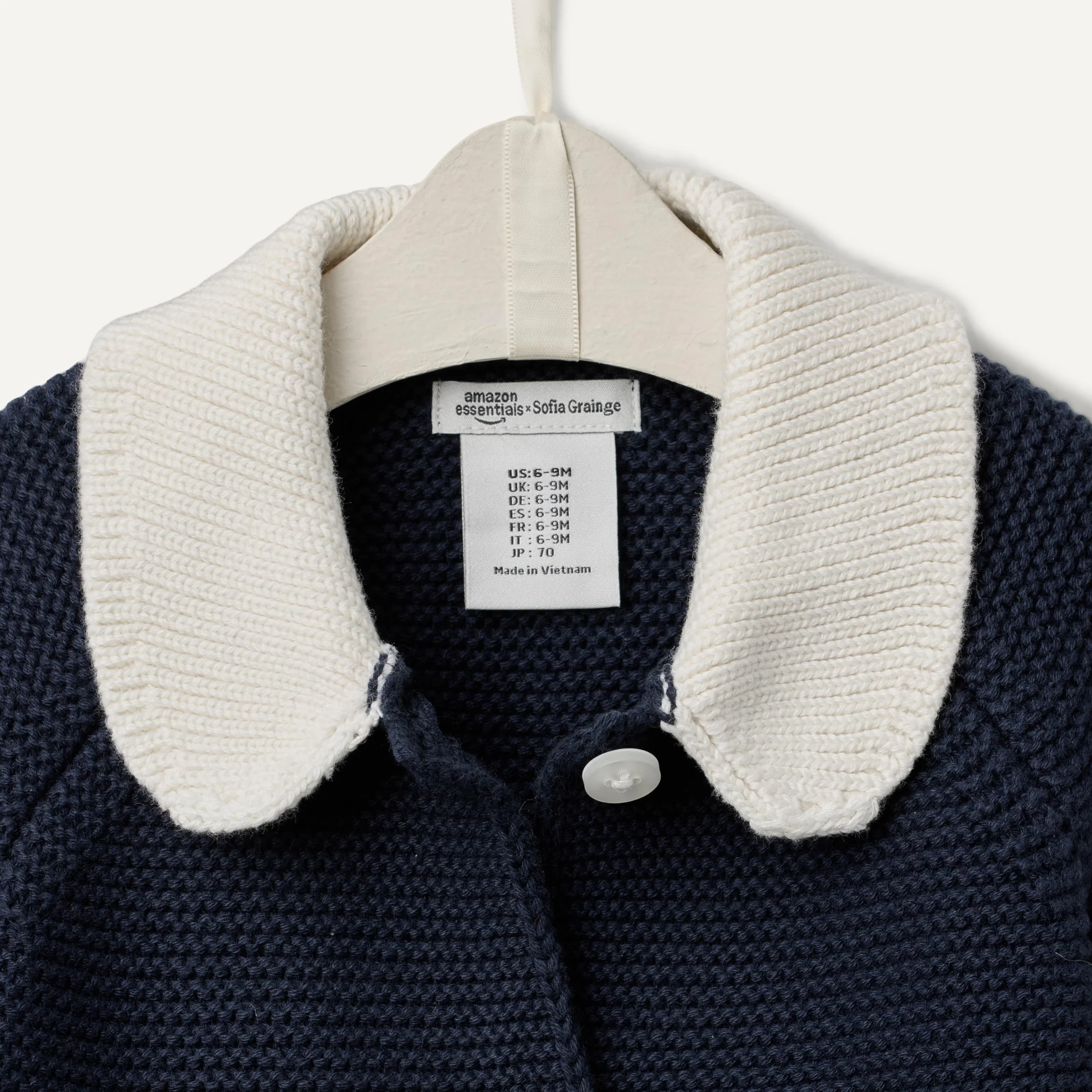 Amazon Essentials x Sofia Grainge Veste Pull à col Claudine Mixte Bébé et Enfante